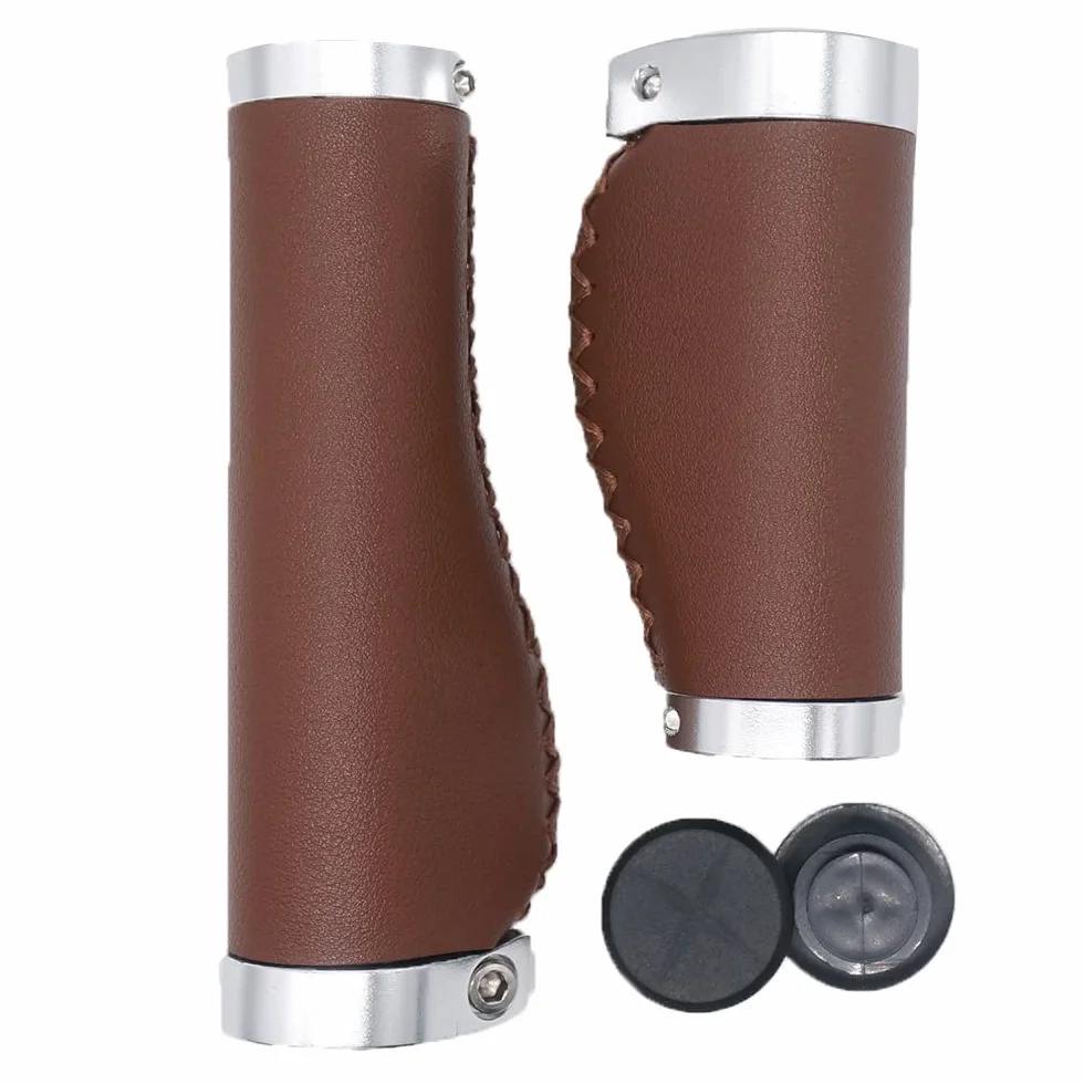 Uchwyty rowerowe antypoślizgowe PCW skóra mikrofibra ergonomiczne ręcznie szyte podwójna blokada 135/95 mm