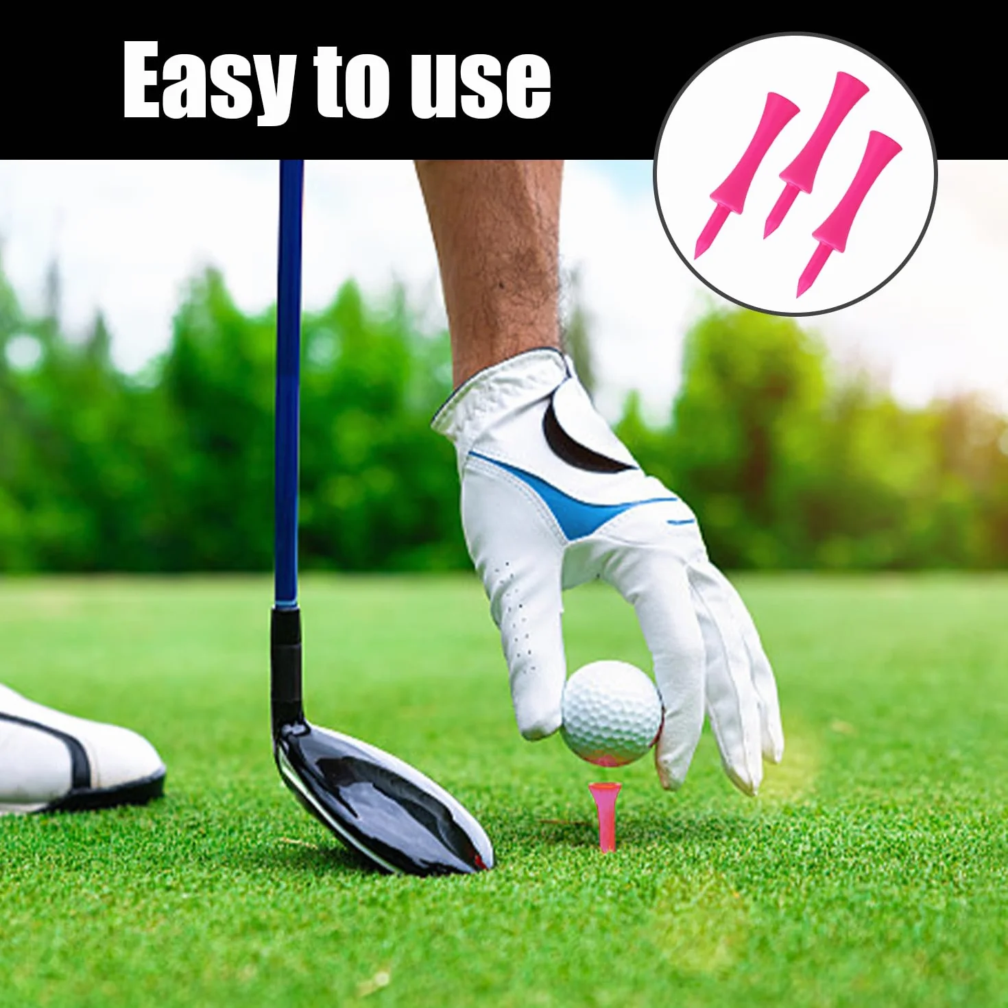 PJ57qiuding 100 sztuk herbat golfowych z motywem różowego zamka, plastikowe herbaty golfowe, spersonalizowane koszulki golfowe