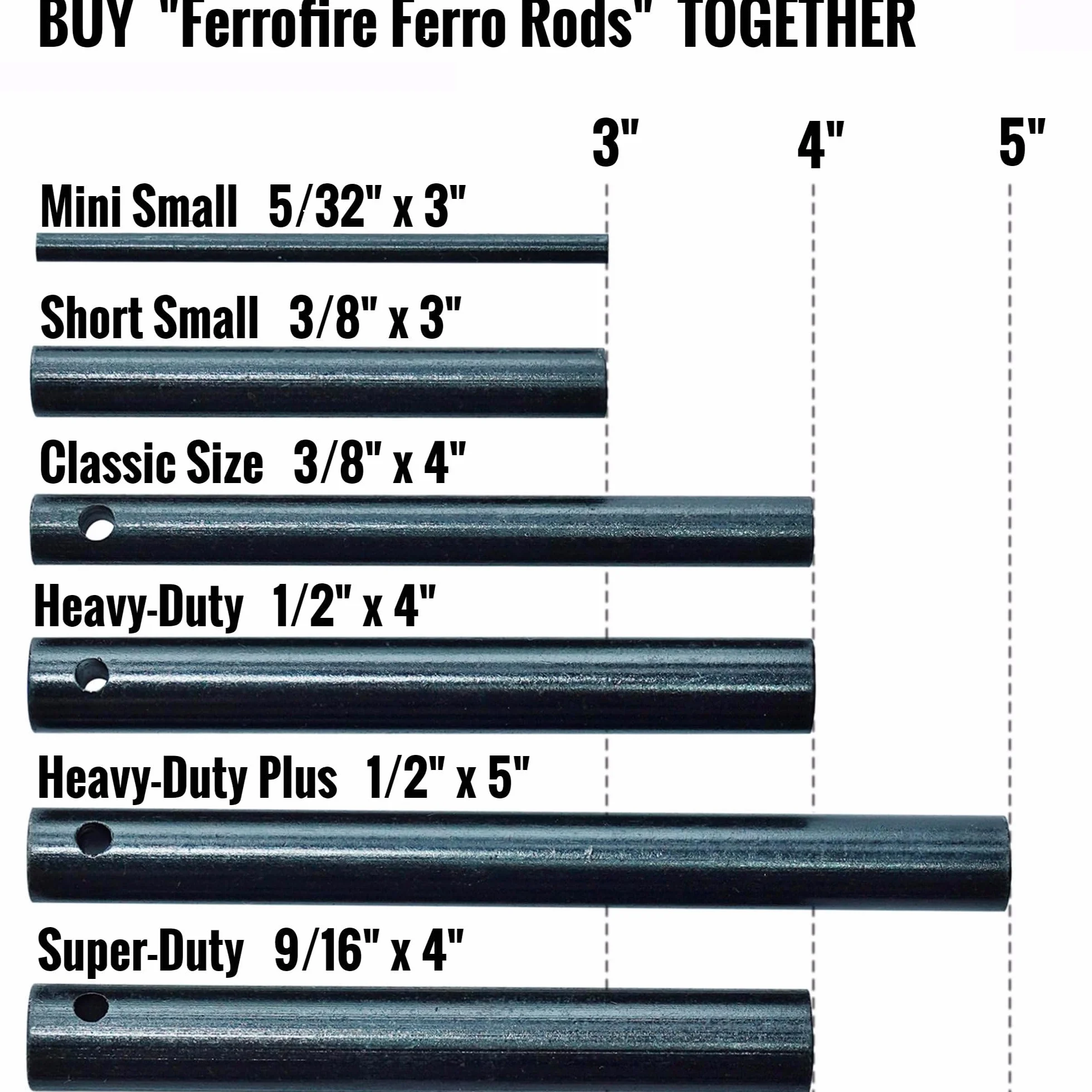 Pręty ferrocerowe 3,5 cm x 12,5 cm XL z otworem na smycz 2 sztuki