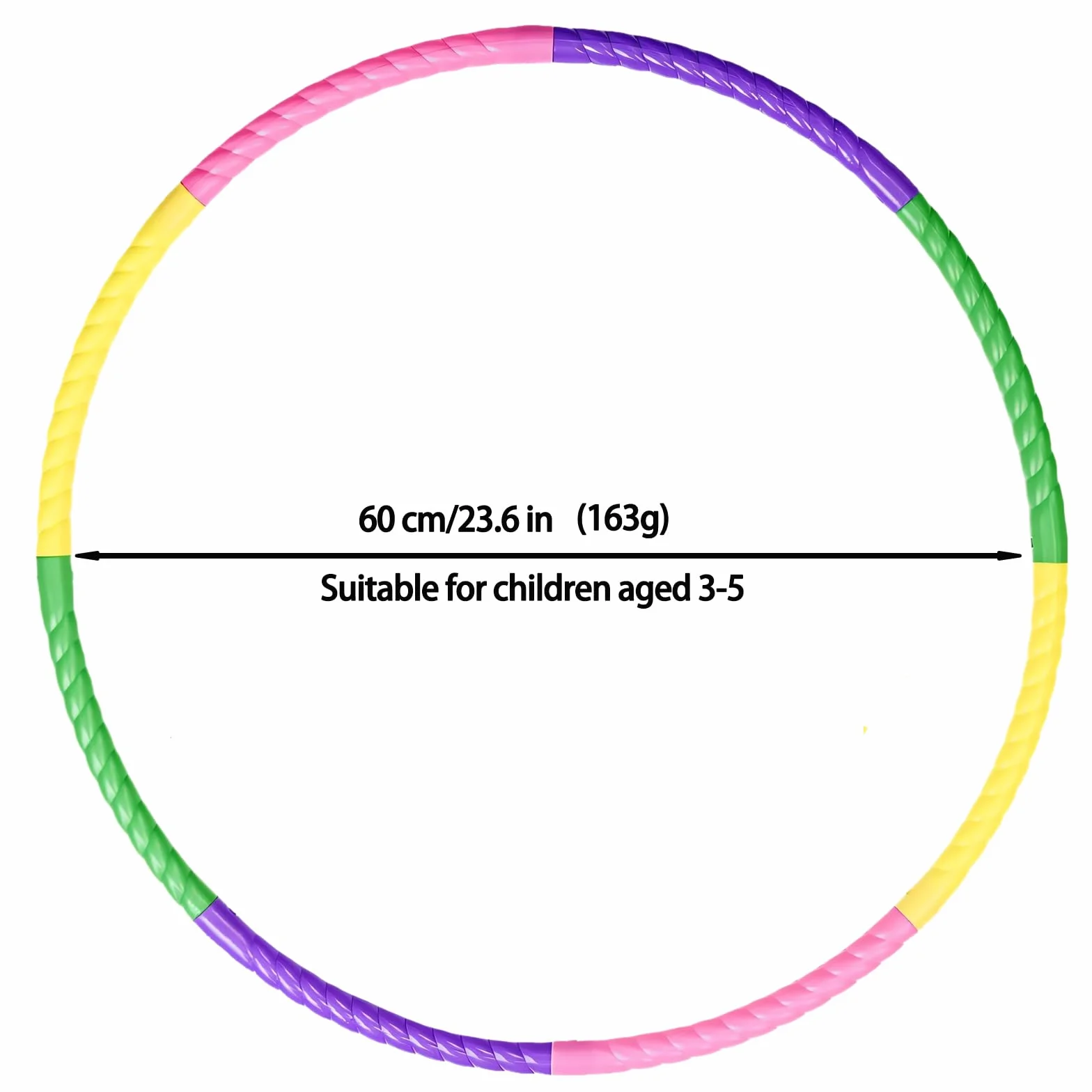 Hula Hoop obręcz dla dzieci, 7 części, plastikowa, zdejmowana, 60 cm, Hullahub obręcz dla dzieci, regulowana Hula Hup obręcz do fitnessu, gimnastyki, gier tanecznych, dla dzieci i dorosłych