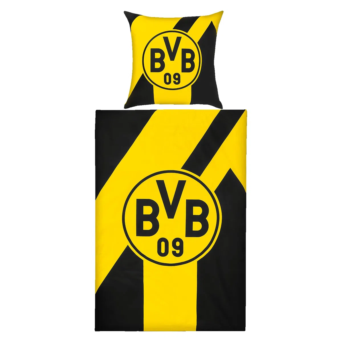 Borussia Dortmund BVB pościel z podpisami 2024/25, czarna, 135 x 200 cm z zamkiem błyskawicznym, podwójna konstrukcja