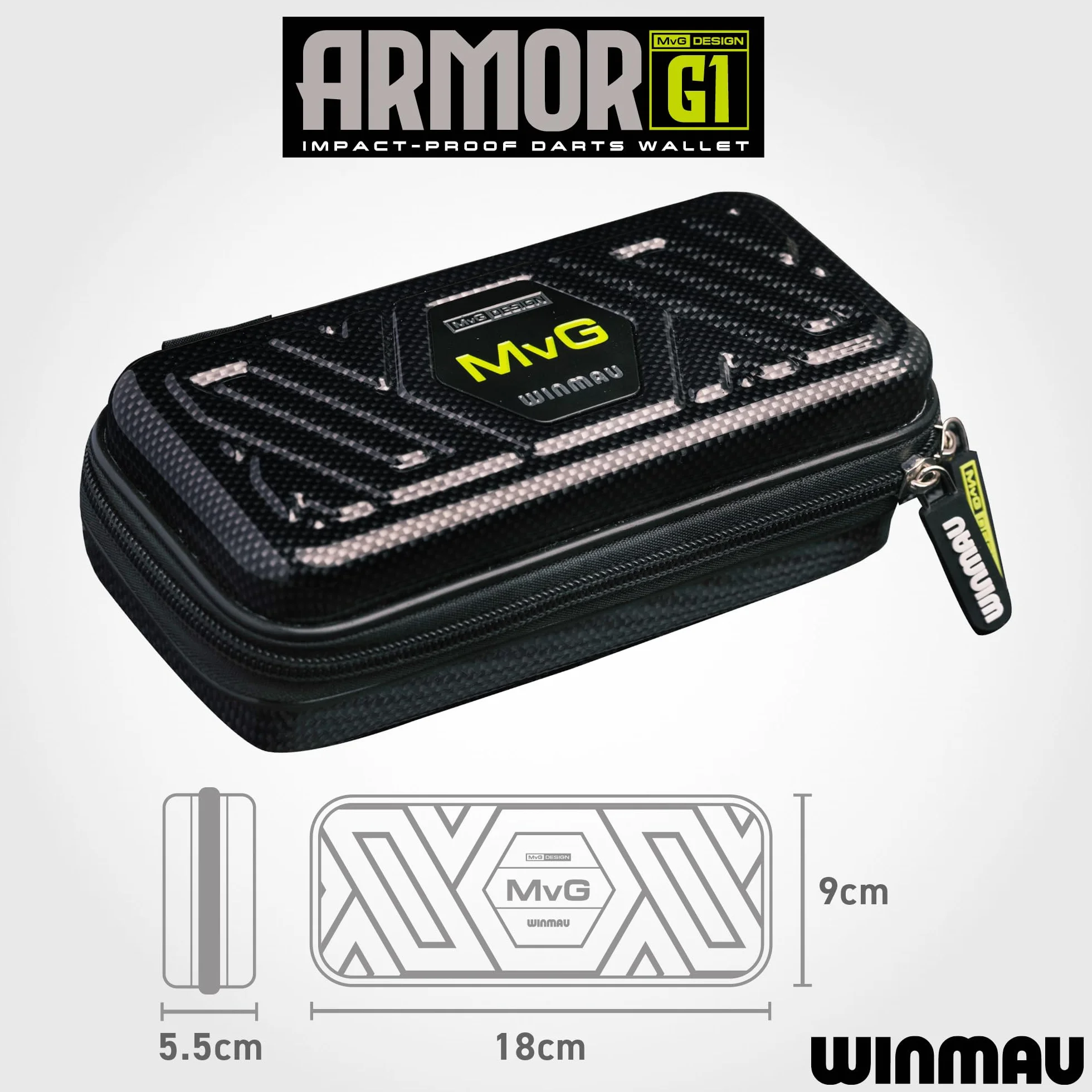 WINMAU Armor Darts-portfel – etui zapewnia miejsce na w pełni zmontowane rzutki i akcesoria – odporny na uderzenia, bardzo trwały i bezpieczny
