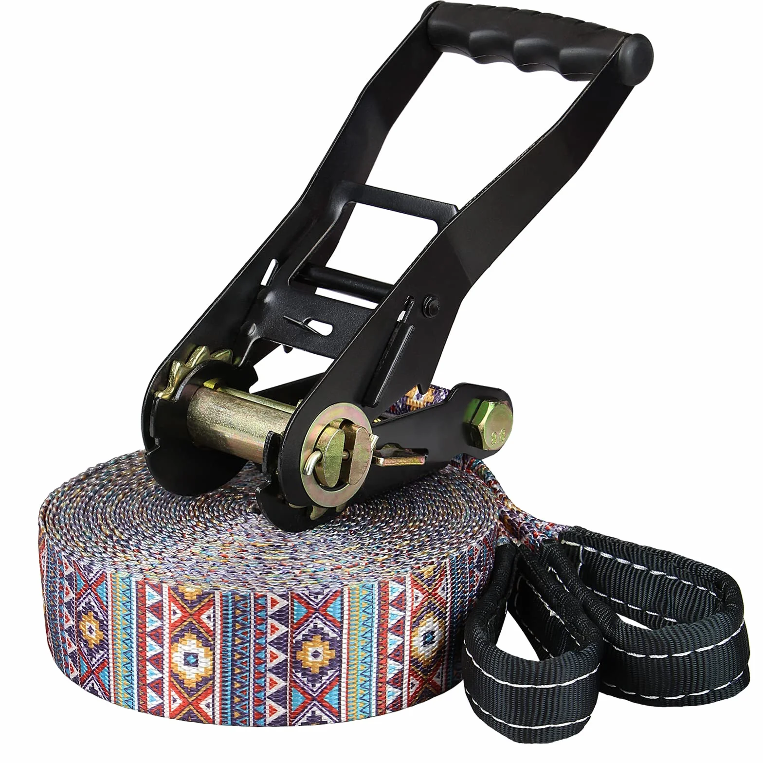 ALPIDEX Slackline Set 15m z osłoną drzewa i napinaczem