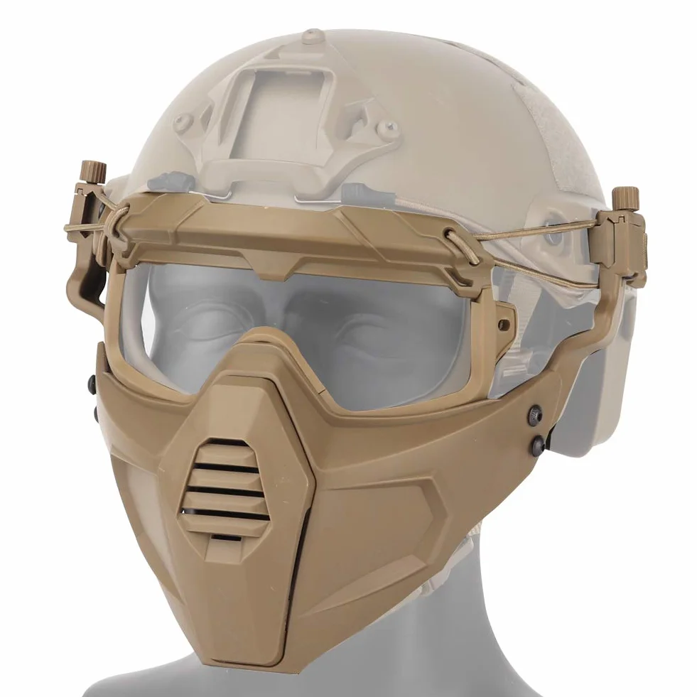 FAST kask ochronne gogle do jazdy konnej okulary ze zdejmowaną maską na twarz pasują do Airsoft Paintball Halloween Party