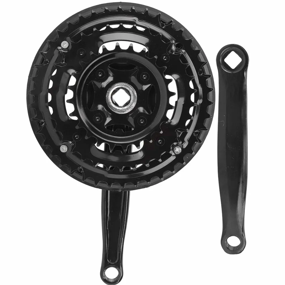Keenso Korba korbowa ze stali wysokowęglowej, 24-34-42T zęby zestaw korbowy do roweru górskiego 170 mm do 21/24/27 prędkości rower górski elementy układu napędowego Rowery i części zamienne Rowery i