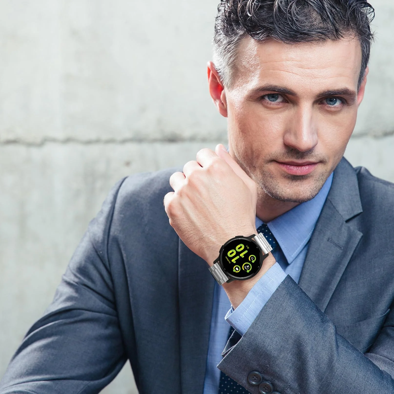 Bransoletka kompatybilna z Garmin Vivoactive 5 / Forerunner 245/645/55,20 mm, stal nierdzewna, metalowy pasek zamienny do Venu Sq/2 Plus, dla mężczyzn i kobiet
