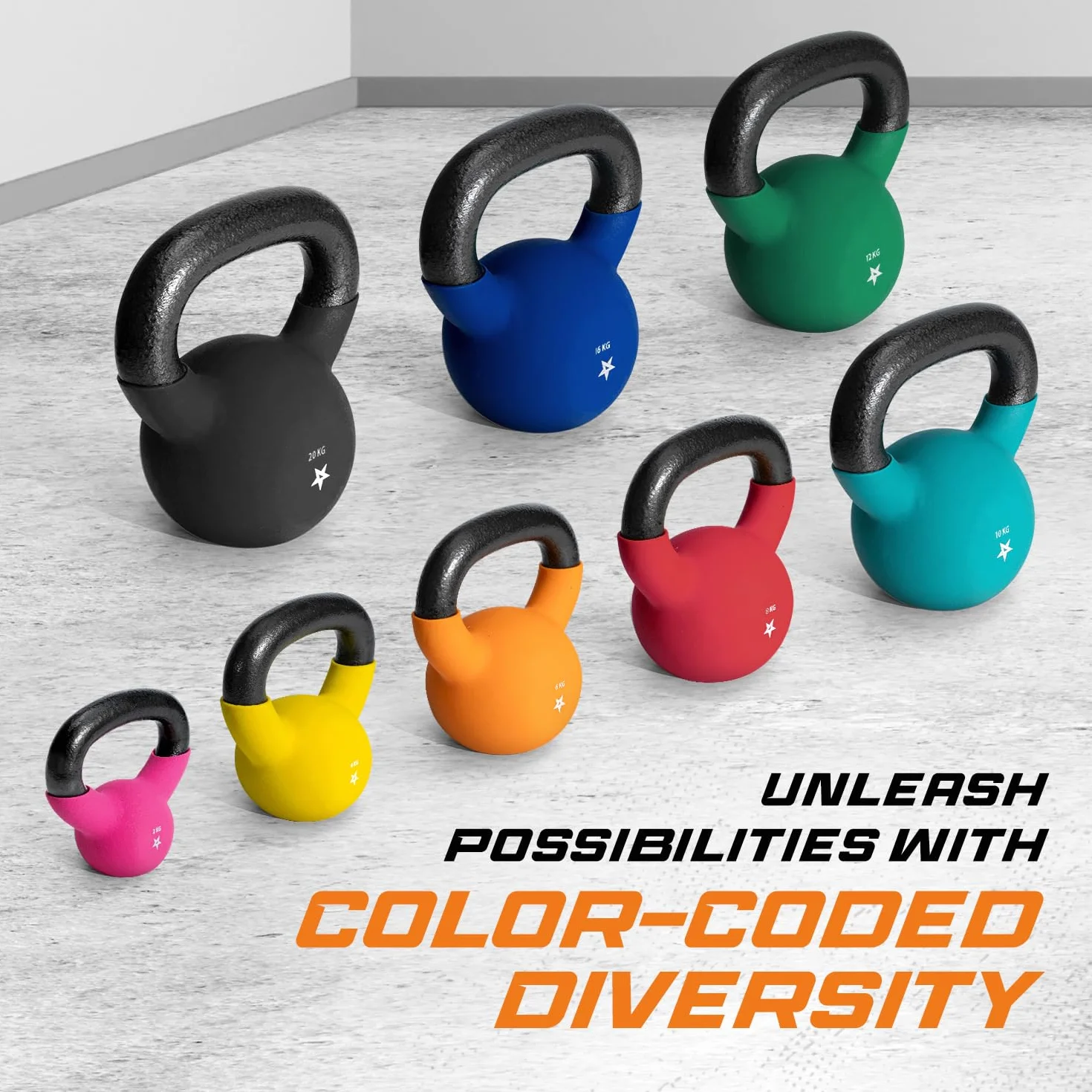 Yes4All HCR1 6KG żeliwny kettlebell powlekany neoprenem pomarańczowy