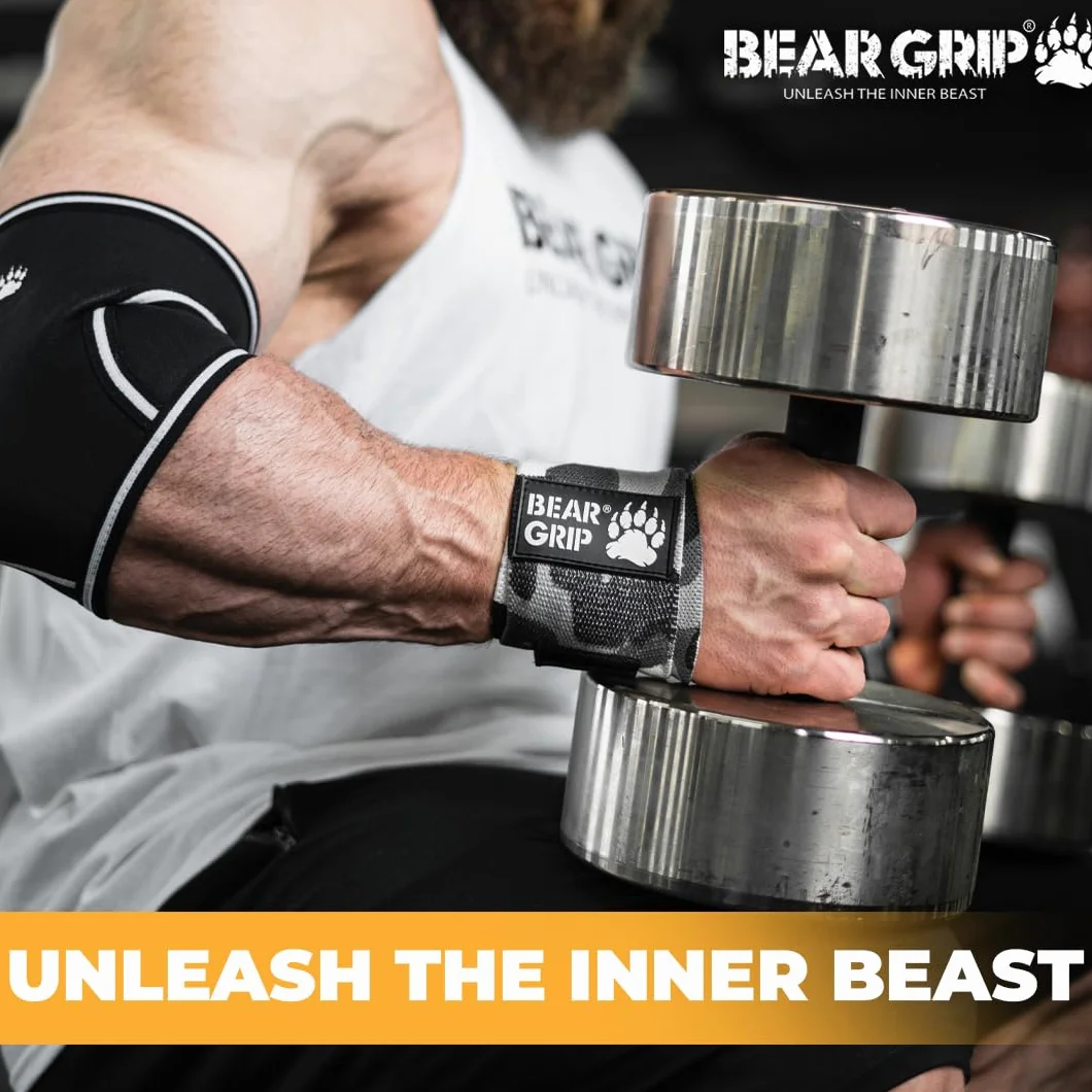 BEAR GRIP - Opaski podtrzymujące nadgarstek do podnoszenia ciężarów (sprzedawane parami)