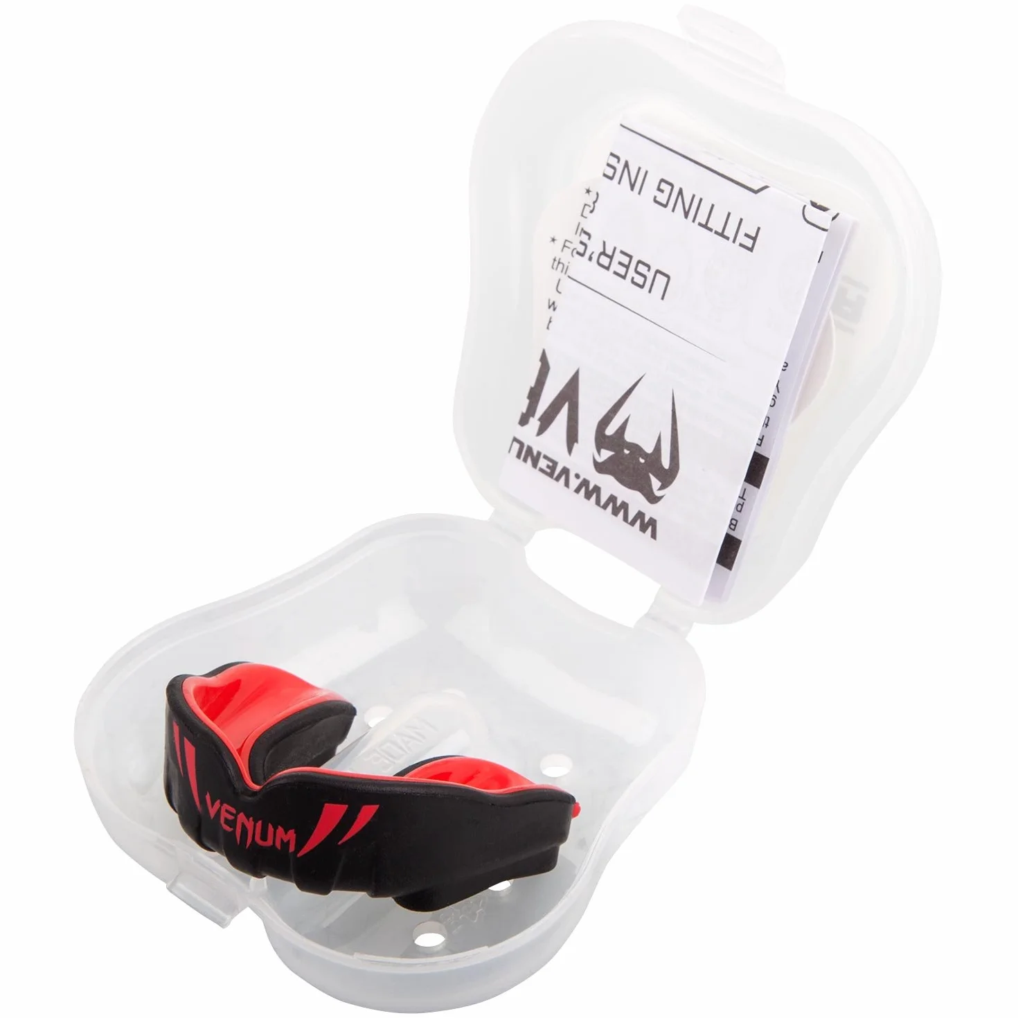 Venum 03348-100, Unisex dziecięcy ochraniacz na usta, czarny/czerwony, jeden rozmiar