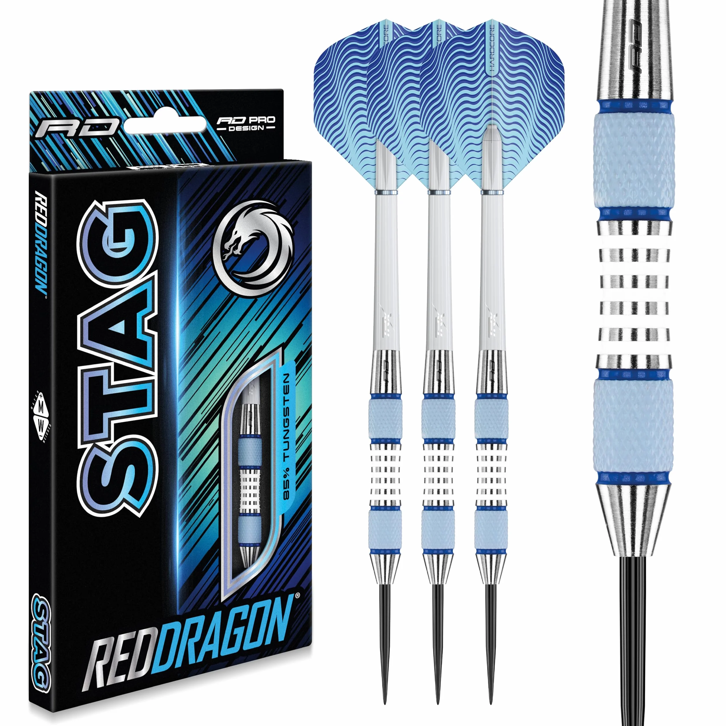 RED DRAGON Stag Zestaw rzutek wolframowych 26g z piórami i wały