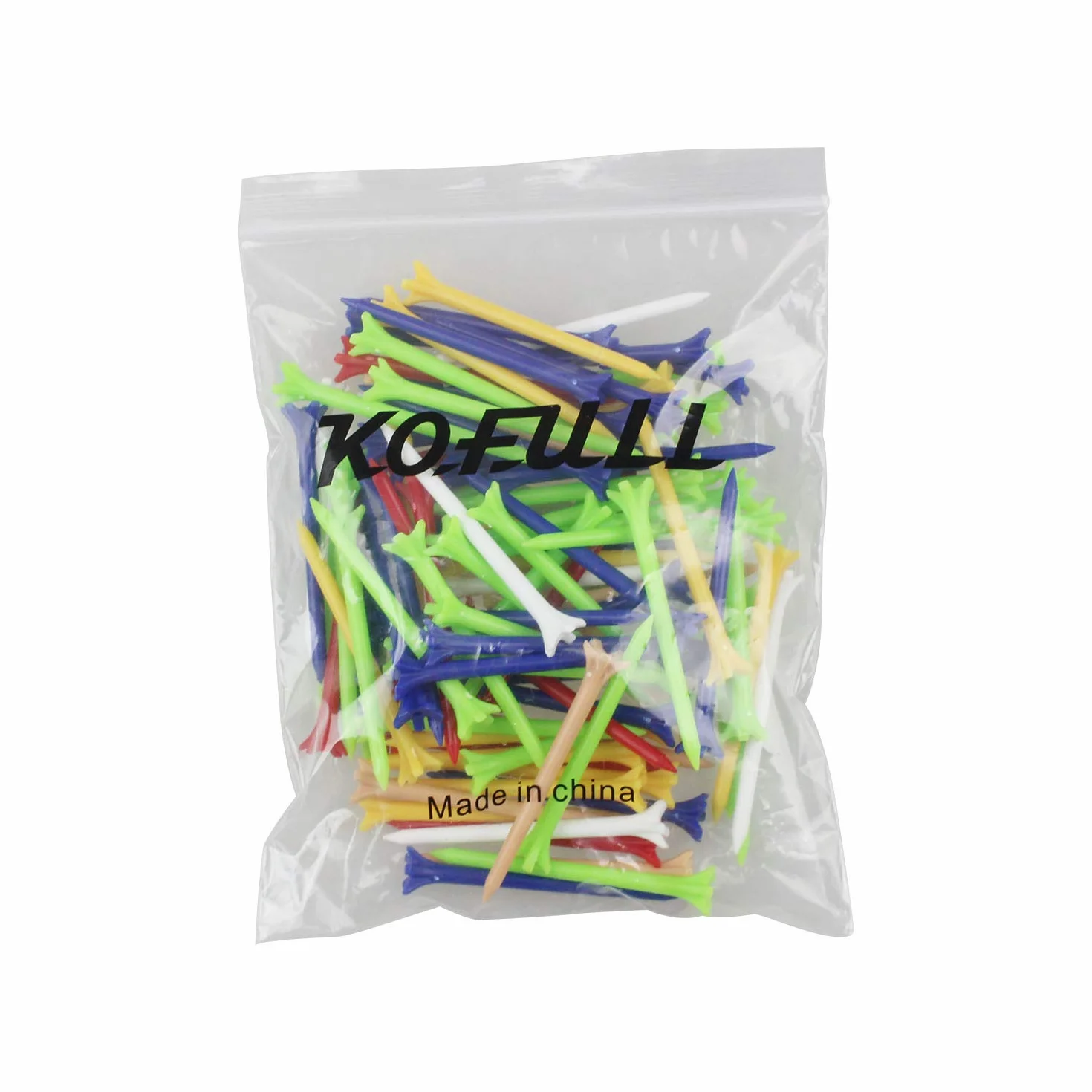 KOFULL Plastikowe koszulki golfowe Zero Friction Tour, koszulki golfowe, plastikowe, rozmiar 70 mm (2-3/10.2 cm), 100 sztuk