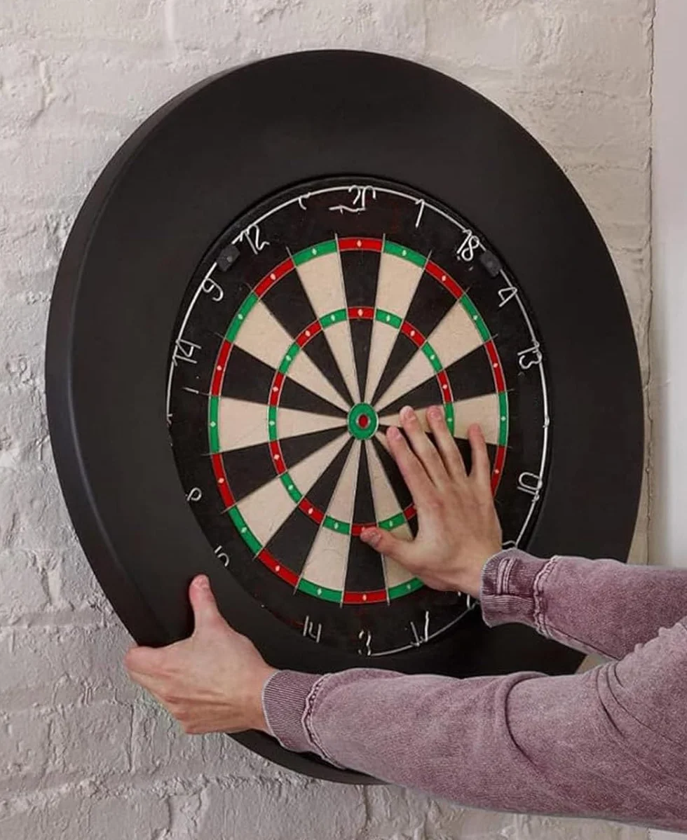 Dart Catchring Surround, osłona do tarczy do gry w darta, pierścień otaczający, osłona tylnej płyty do darta, składa się z 5 części, do ochrony ściany Backboard Protection (czarny)