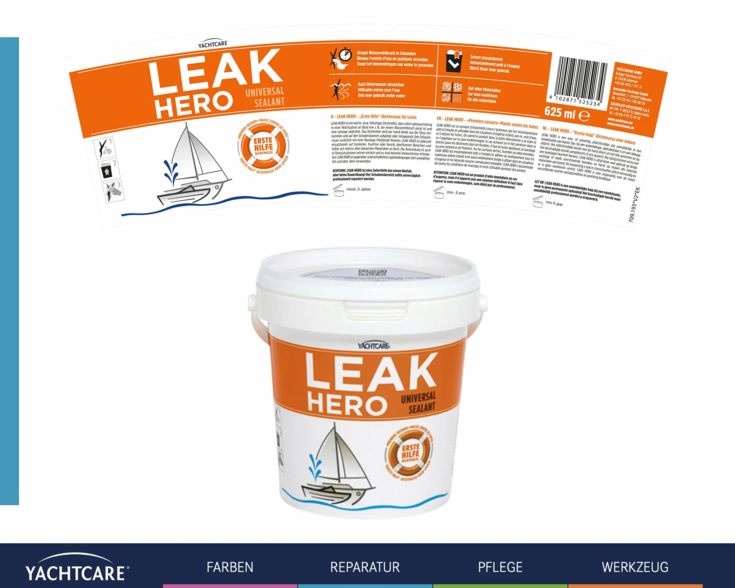 Yachtcare Leak Hero 625ML – uszczelnienie wycieku w sytuacjach awaryjnych zawsze na pokładzie