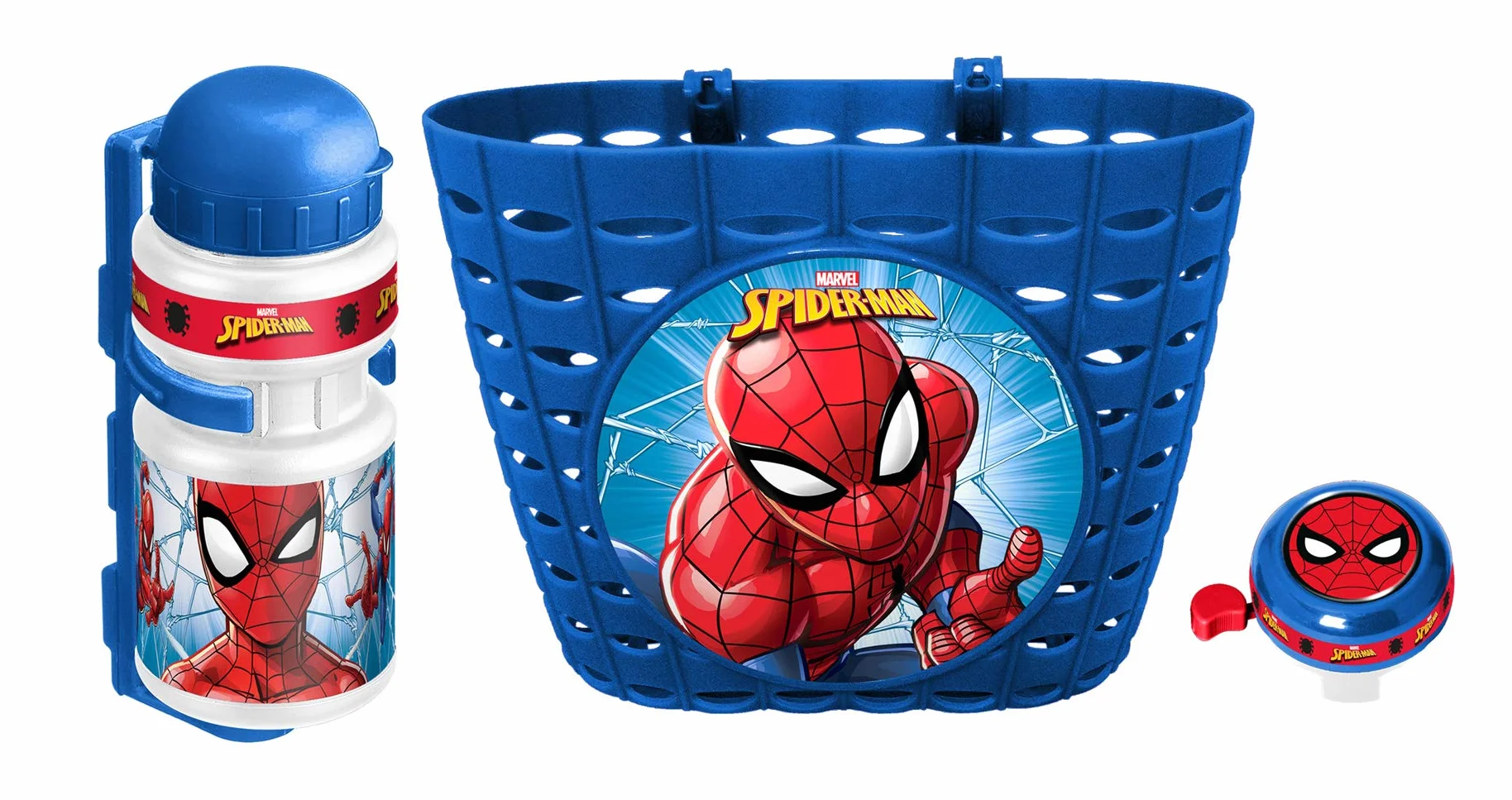 STAMP - Kosz + butelka na napoje + dzwonek - Spiderman