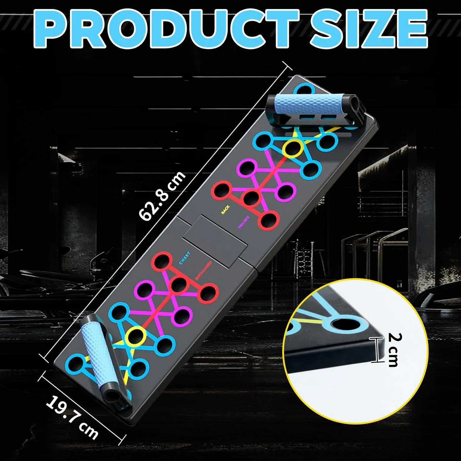 Deska do pompek Push Up Board Składana Przenośna Deska do pompek z antypoślizgowymi silikonowymi uchwytami Fitness Board z antypoślizgową podkładką, sprzęt fitness do domu budowa mięśni, deska fitness