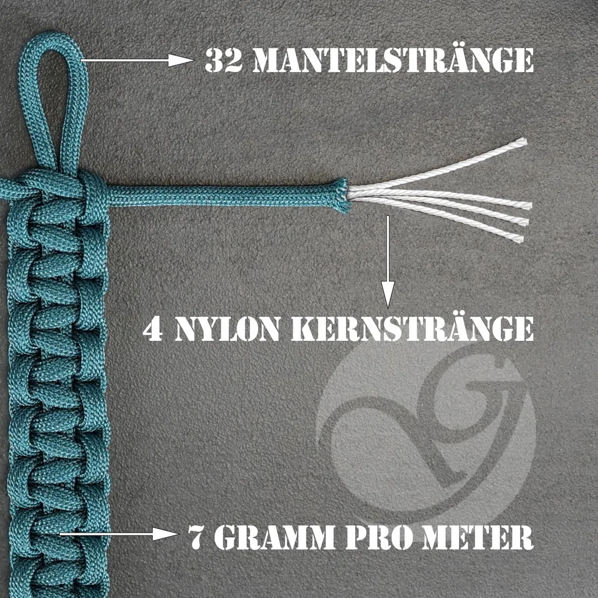 Ganzoo Paracord 425 linka 3 mm Typ 2 30 m brąz, oplot nylon/poliester, 4 rdzenie, do 425 lbs 192 kg, do wiązania tarpa i namiotu, zabezpieczania ładunku, plecionek, zawieszek, owijania rękojeści