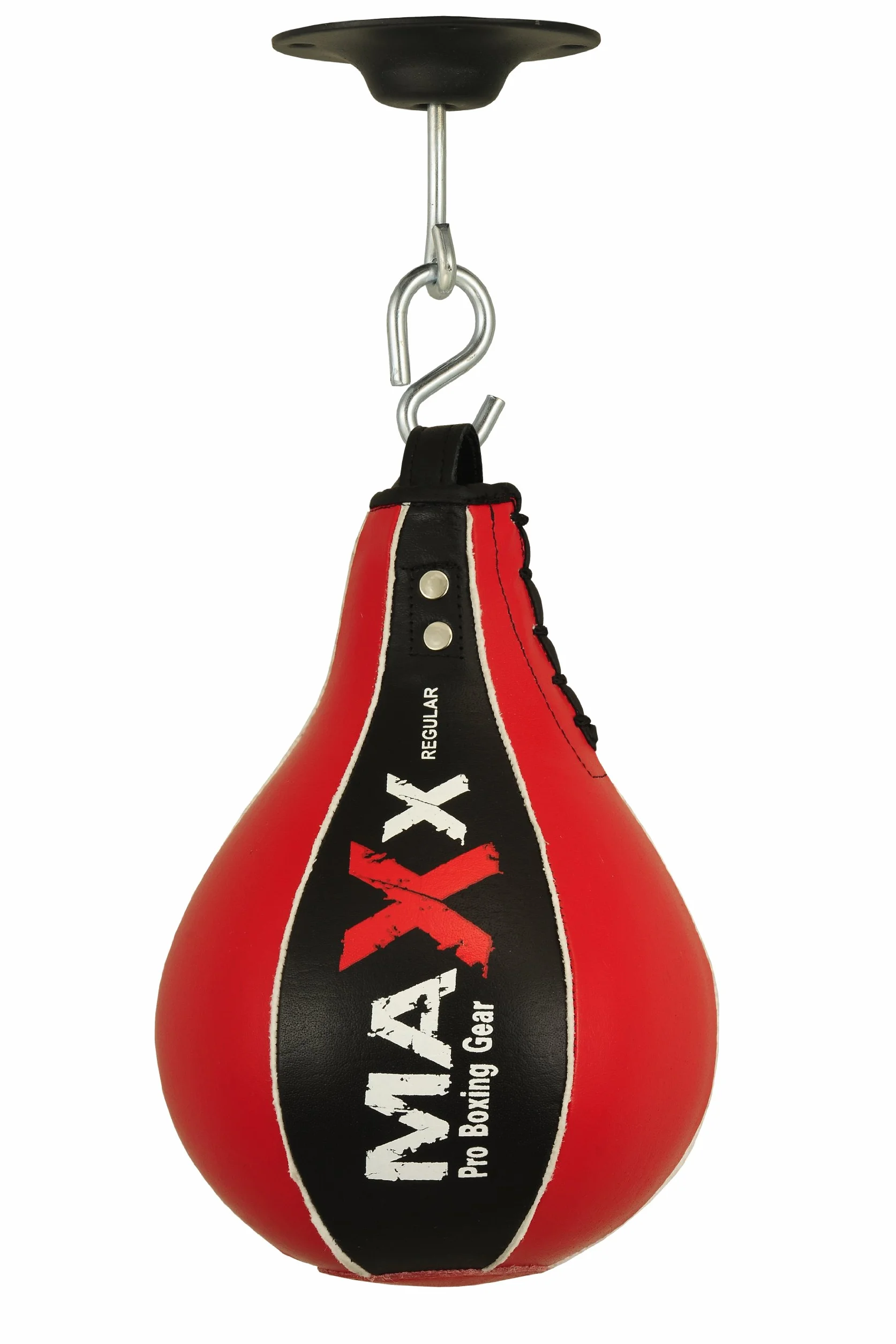 Maxx Speeding Punch Rex skórzana piłka prędkości i darmowa obrotowa bokserska torba bokserska Speedy Power strength (czarny czerwony)