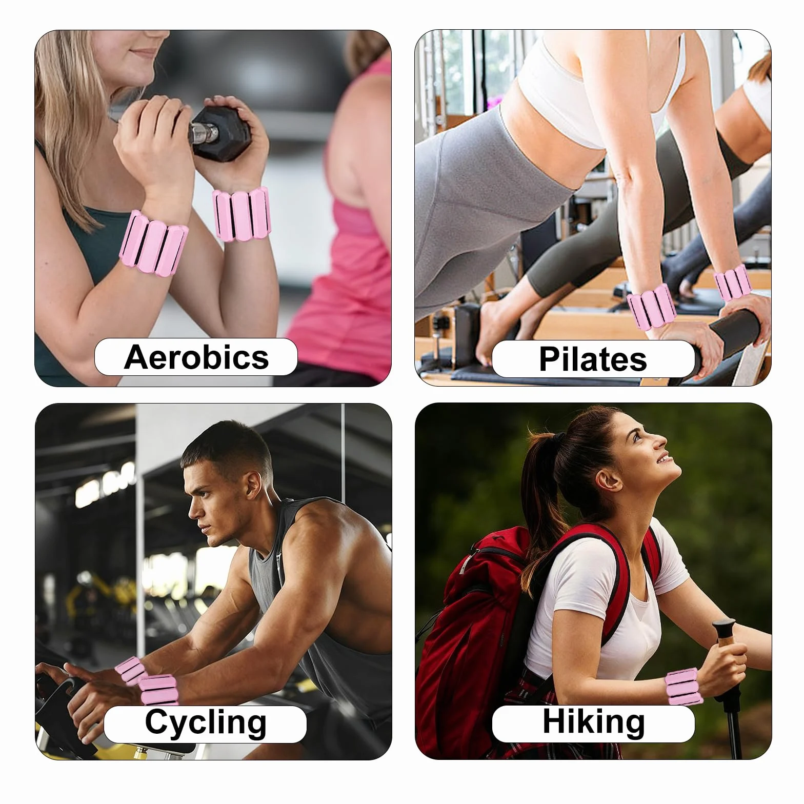 Zorplex 2 szt. Regulowane Obciążniki Na Nadgarstki i Kostki, Ciężarków Na Nadgarstki, Silikonowe Bransoletki Fitness Do Ćwiczeń, Joggingu, Jogi, Pilates, Aerobiku i Treningu Siłowego