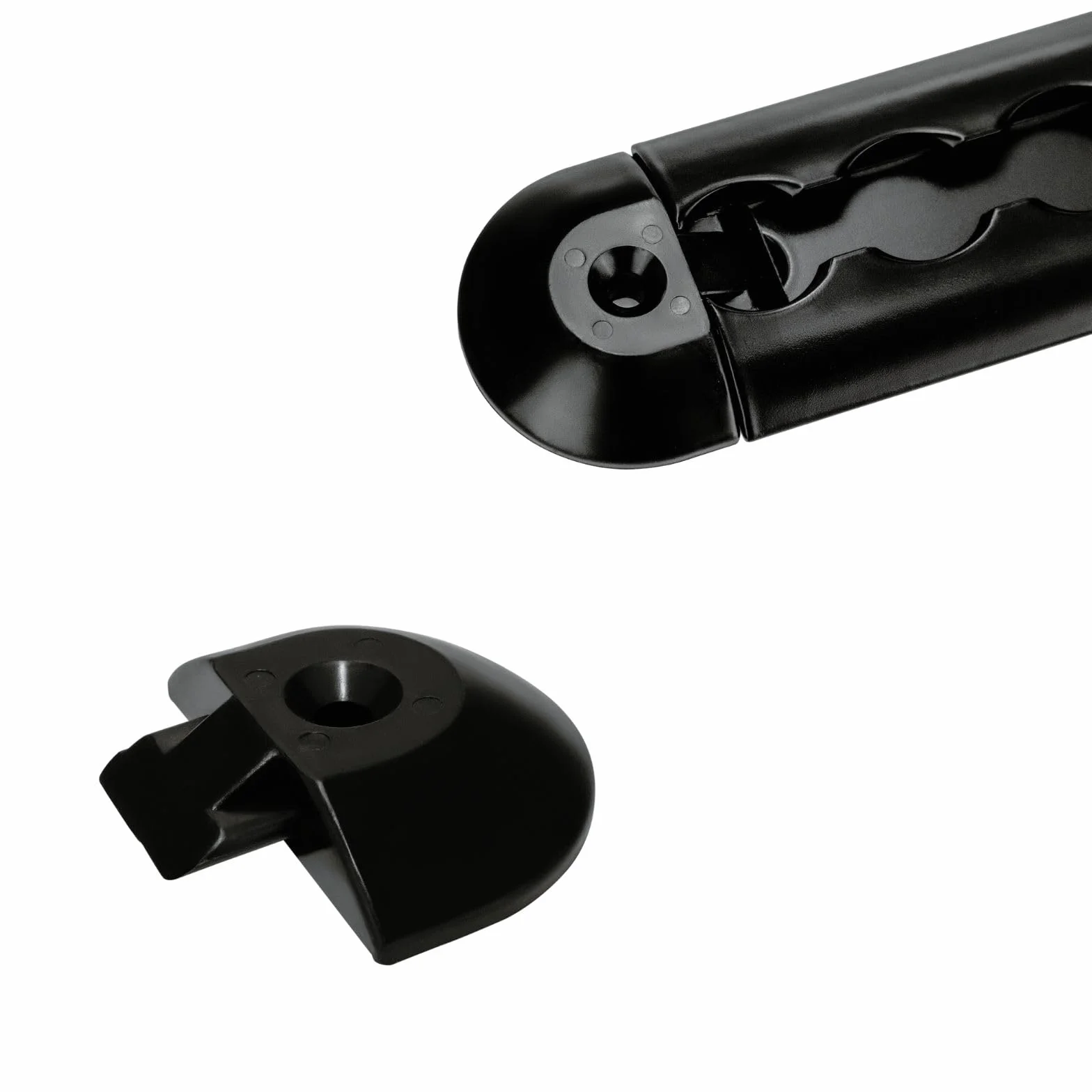 Aluminiowa szyna mocująca Black Line 2 x 1,0 m półokrągła czarna z oczkami mocującymi