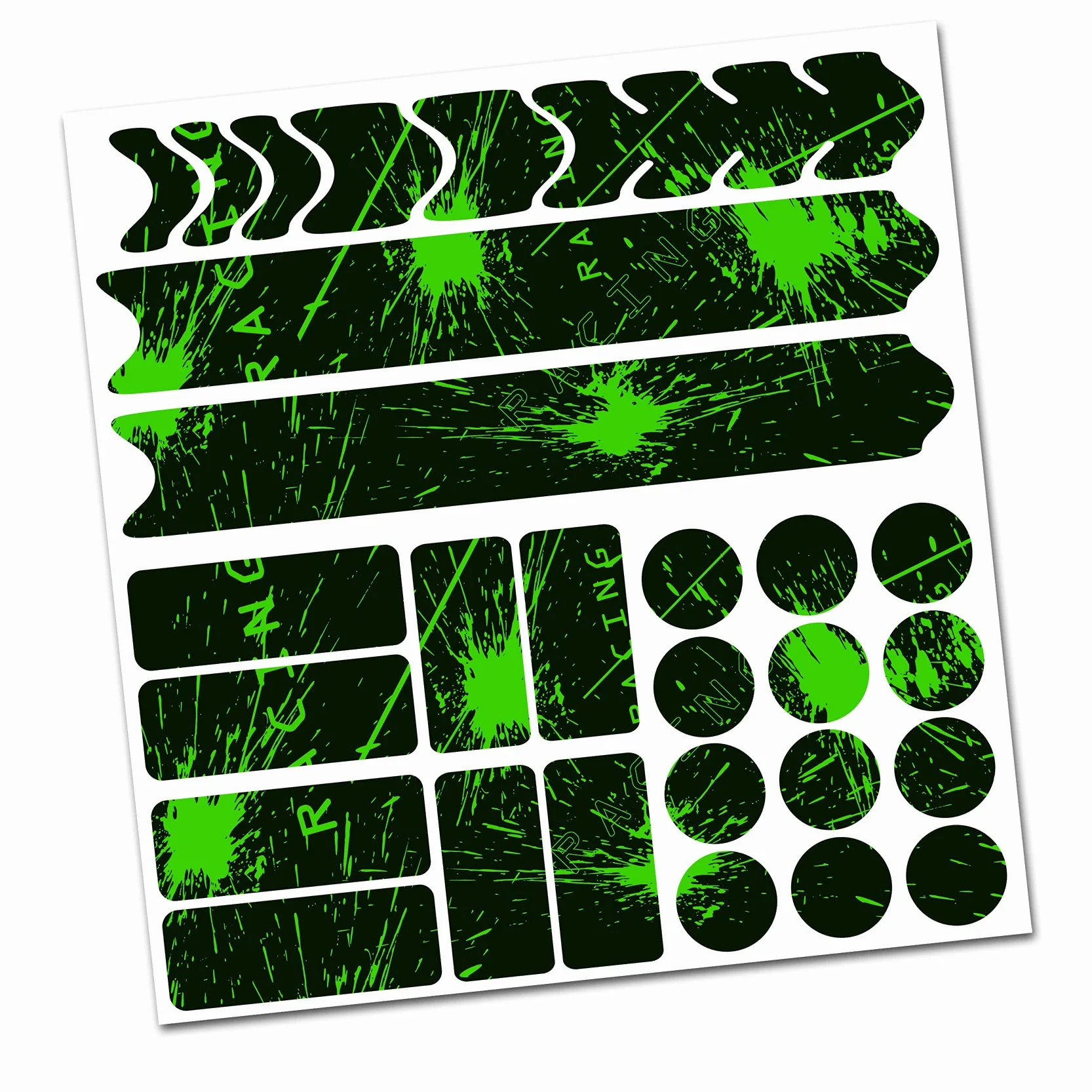 ochrona ramy roweru, folia ochronna na tylne trójkątne uchwyty, naklejka ochrona na ramy z karbonu MTB BMX, folia chroniąca lakier R159 R161 (zielona, 01 Racing Neon Green)