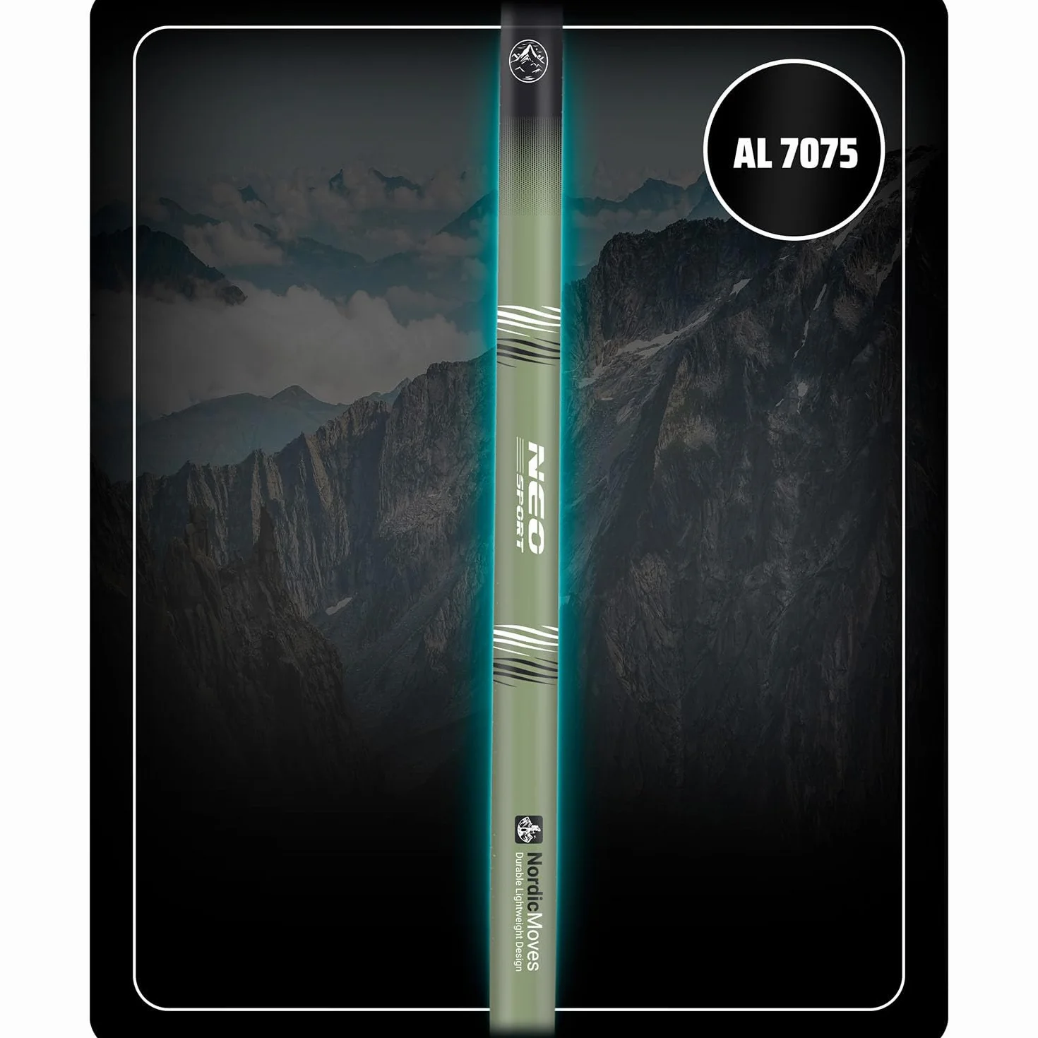 Neo-Sport Kijki Trekkingowe Nordic Walking Regulowane 85-143 cm Aluminiowe Korkowy Uchwyt 1 Para