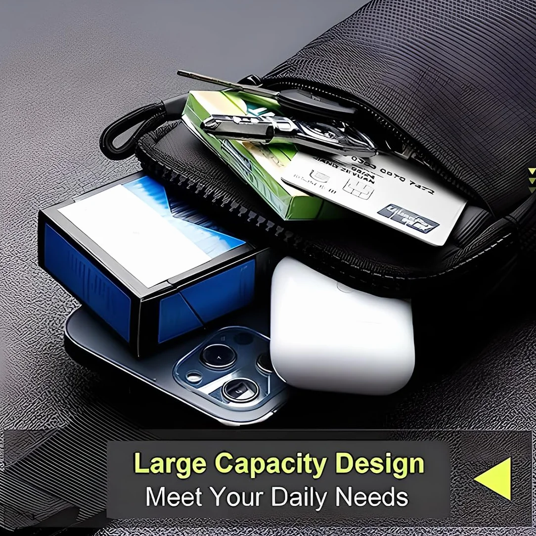 Męska torba na klatkę piersiową wodoszczelna sling crossbody bag czarna
