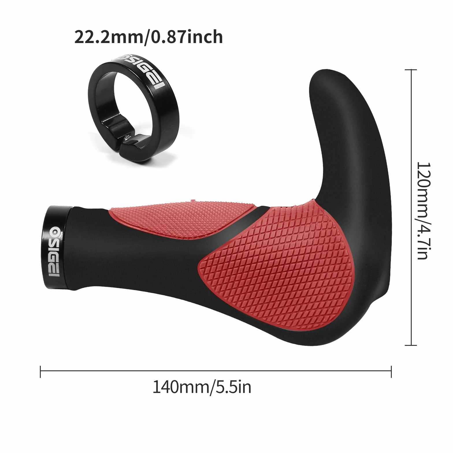 Ergonomiczne uchwyty na kierownicę rowerową, antypoślizgowe, dwustronne, na kierownicę 22 mm, do rowerów elektrycznych/BMX itp