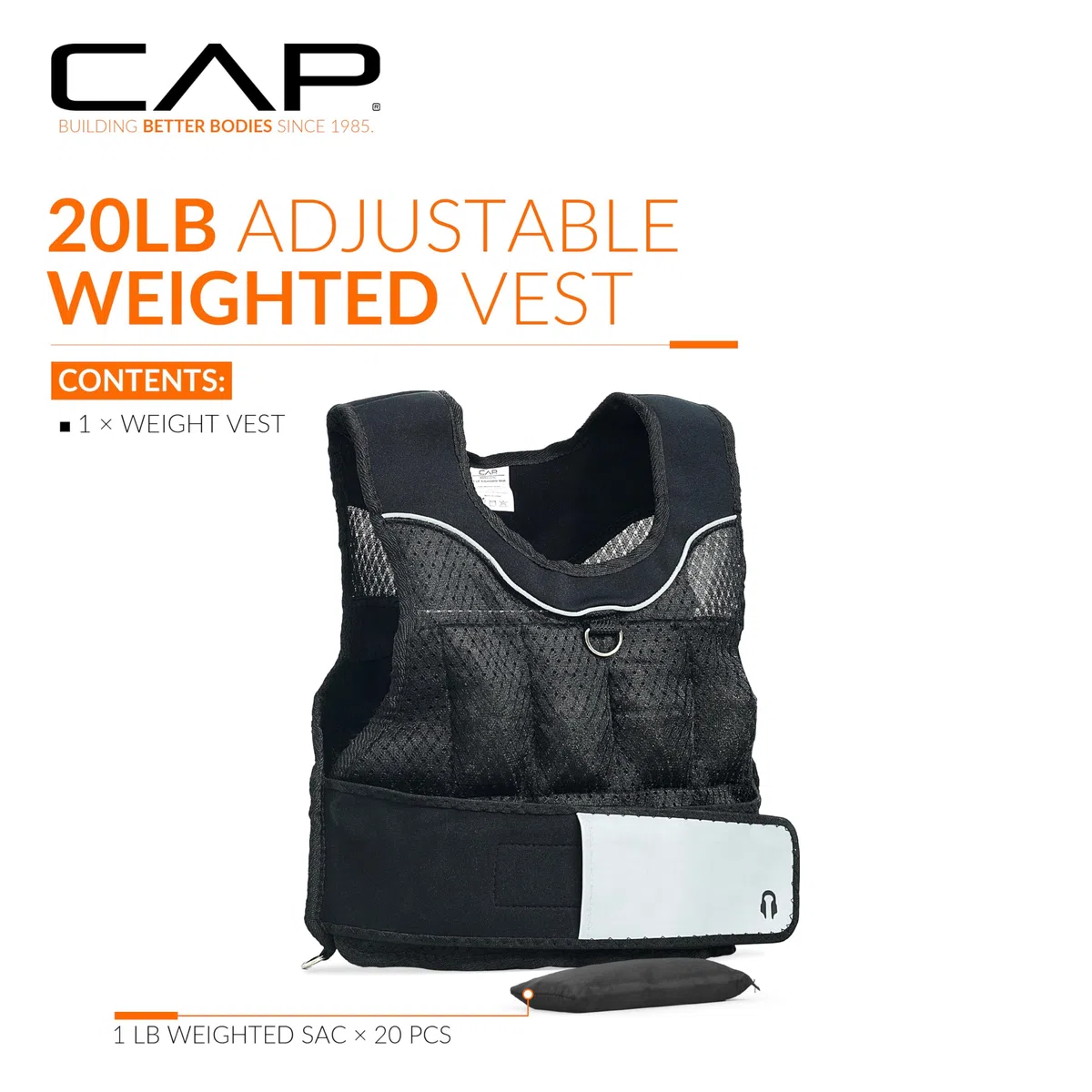 CAP Barbell (HHWV-CB020C regulowana kamizelka obciążeniowa, 9 kg
