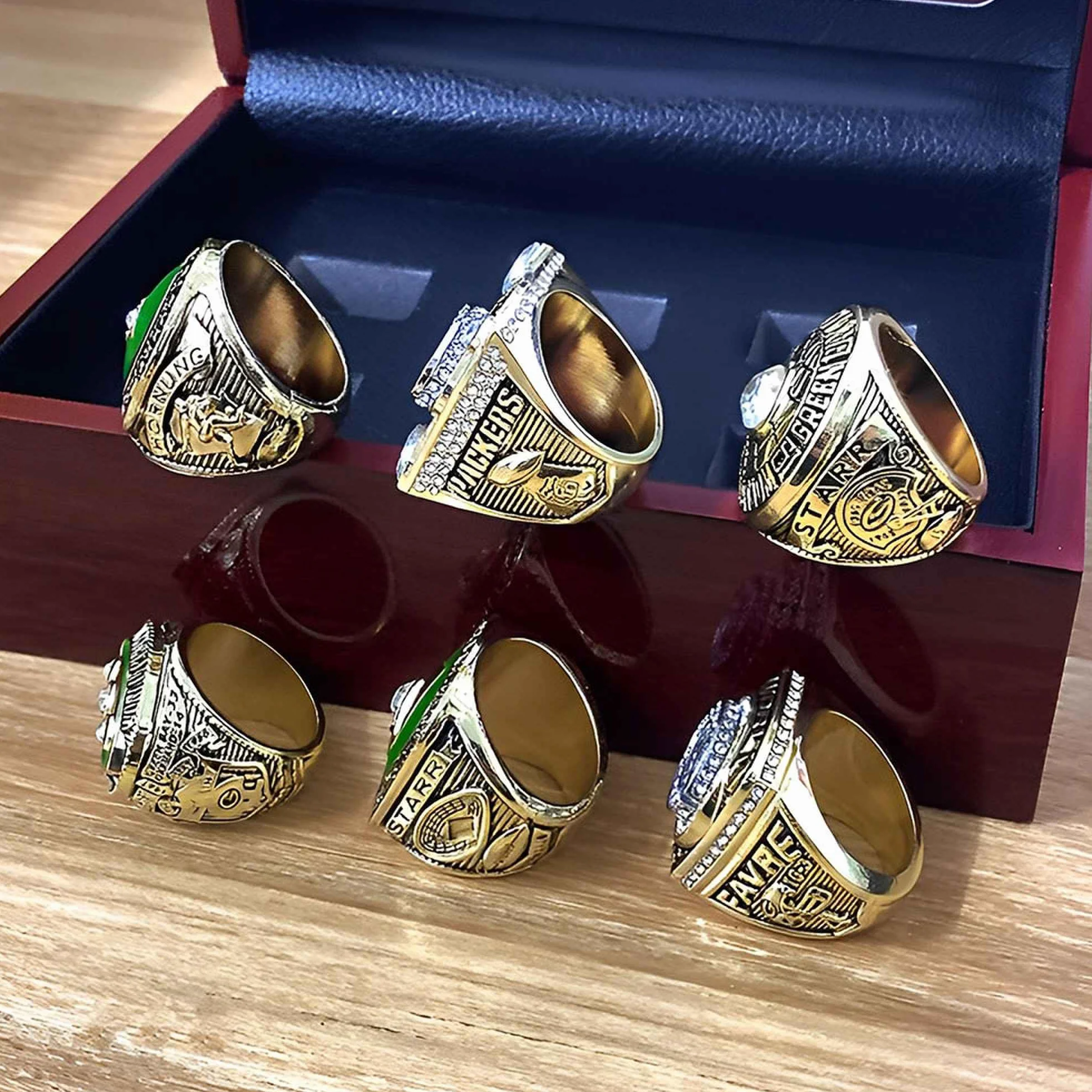 Green Bay Packers Rugby Champion Ring Super Bowl FFL Pamiątkowe Kolekcje Prezenty