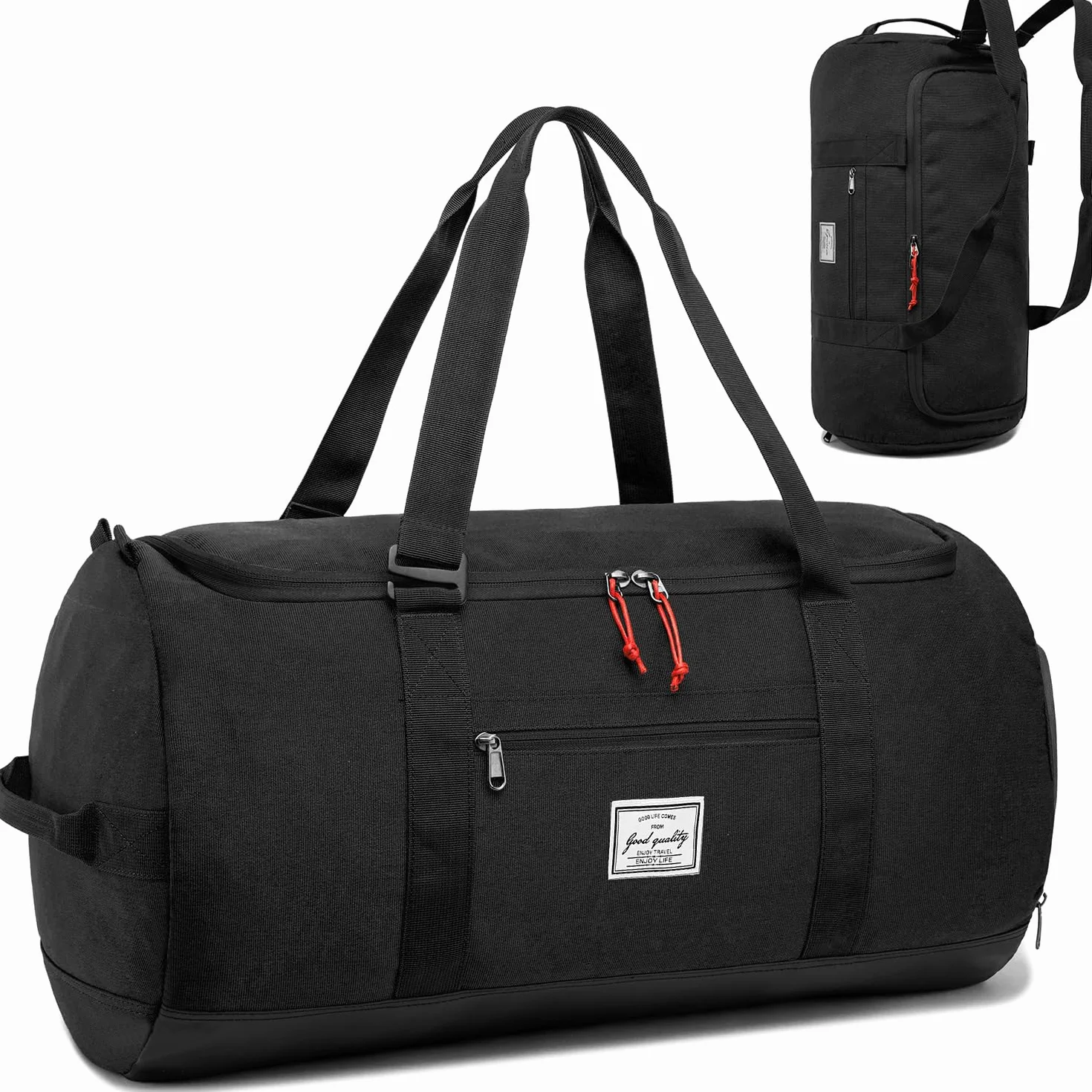 Torba sportowa, męska, duża, 60 l, torba podróżna, plecak z kieszenią na buty, torba treningowa, damska torba fitness, czarny, 60L