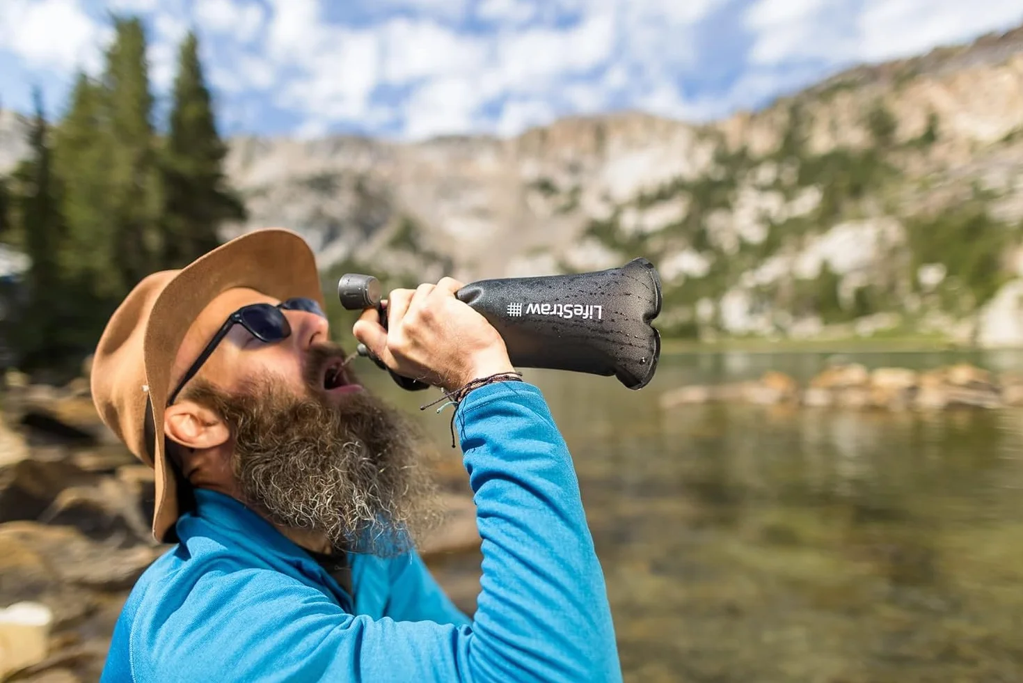 Lifestraw Peak Squeeze Butelka Filtrująca 1 l Ciemnoszary