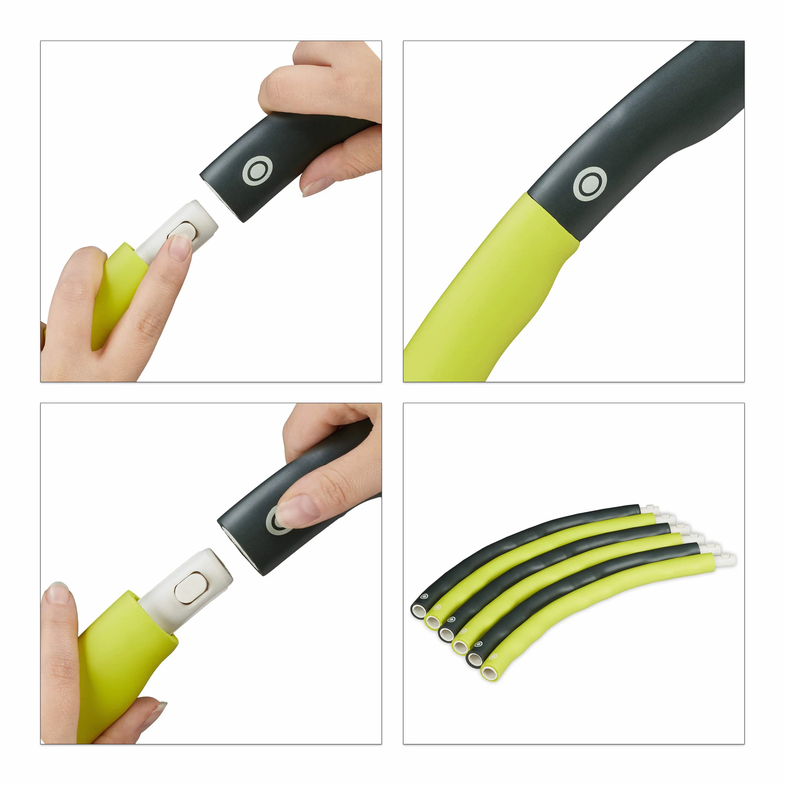 Relaxdays Hula Hop dla dorosłych Ø 98cm fitness 1,2kg żółty/szary