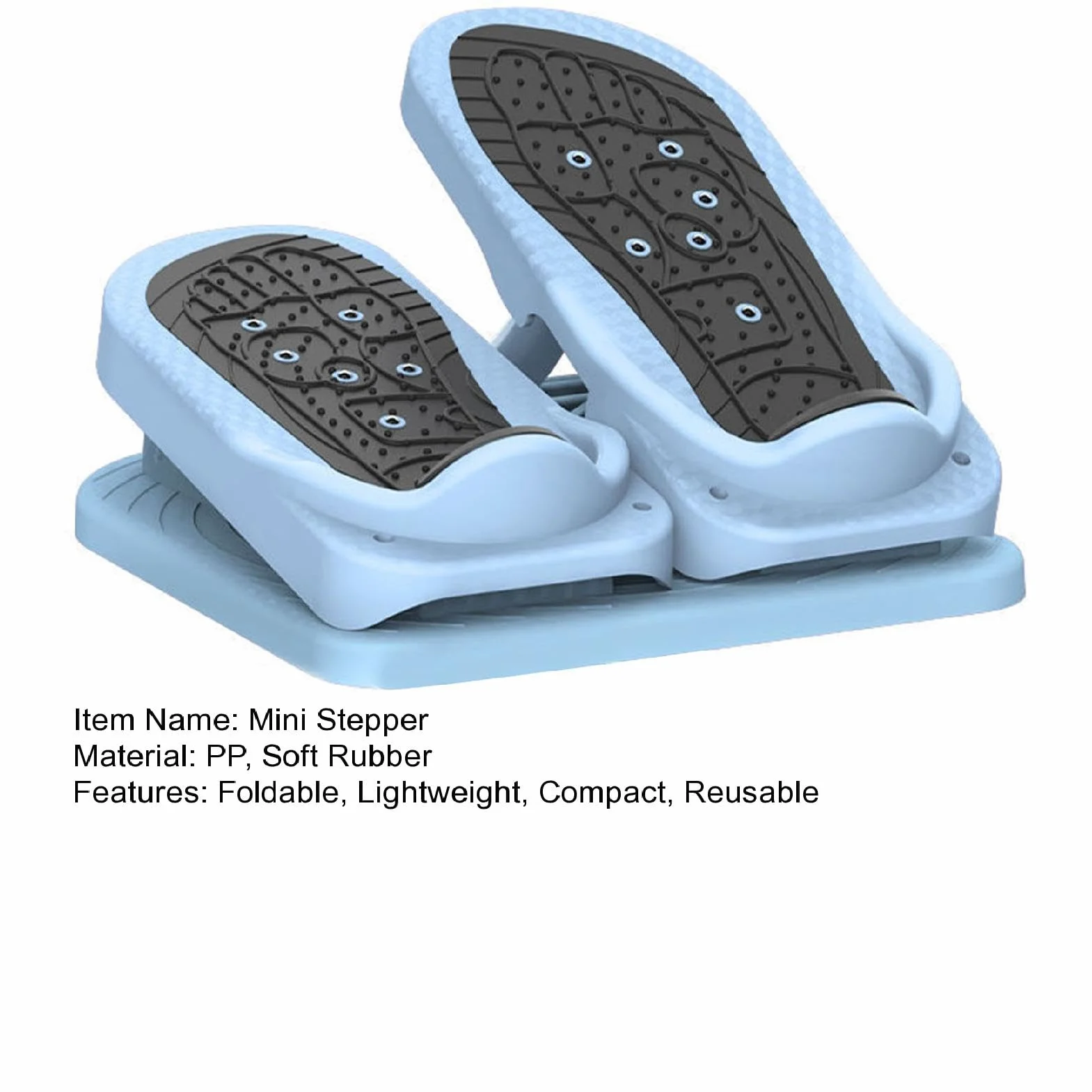 Mini stepper pod biurkiem pedał do ćwiczeń siedzący krokowy składany pedał antypoślizgowy stóp Stepper masaż Stepper/566 (Material : Blue, Size : Blue)