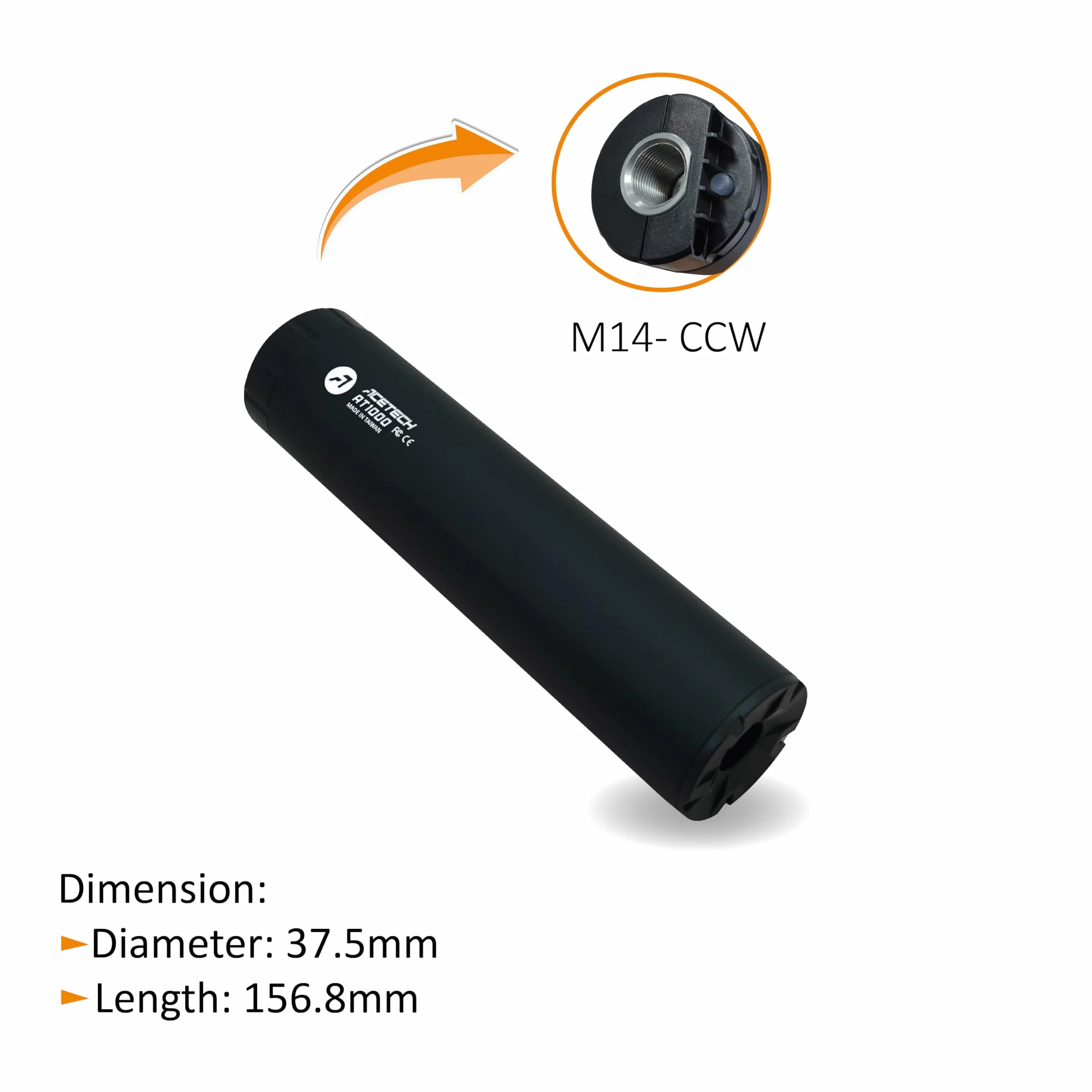 Acetech Airsoft Gun 14 mm AT1000 Tactical Tracer Unit Glow In Dark