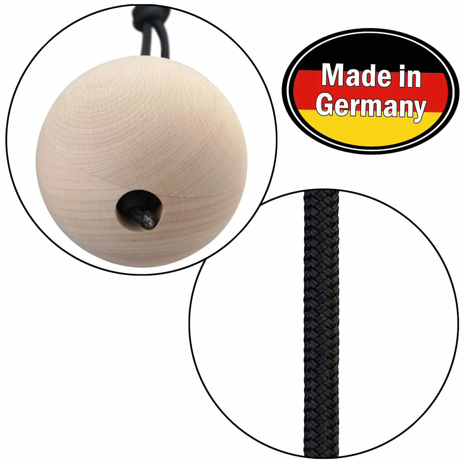 ALPIDEX ALPIDEX Para kul treningowych Grip Ball 2 sztuki w różnych rozmiarach zestaw dwóch kulek drewnianych trening fitness drewno bukowe