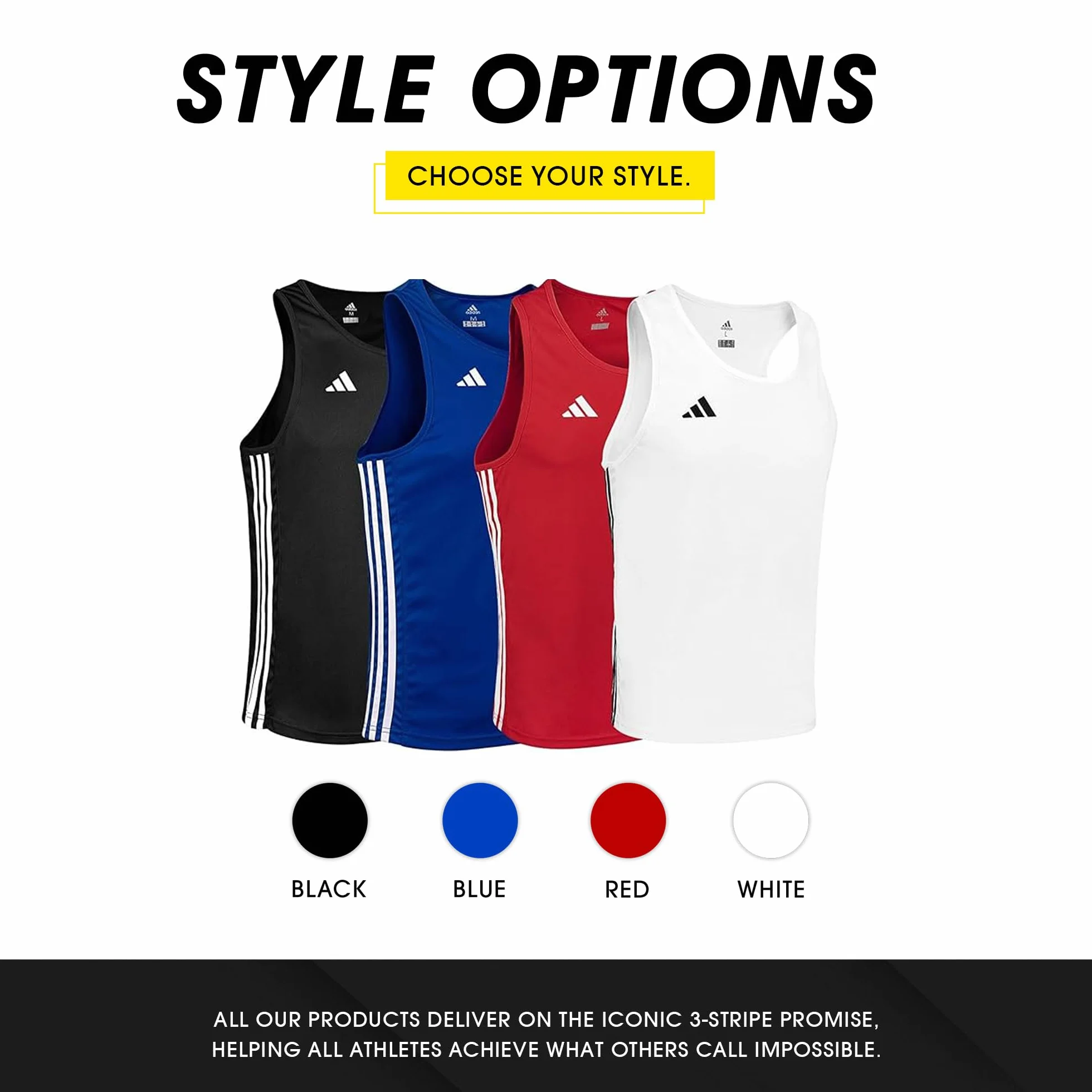 Adidas Kamizelka bokserska, tank top do fitnessu, ćwiczeń i treningów na siłowni, bez rękawów, lekki, rozciągliwy materiał, podstawowy stempel