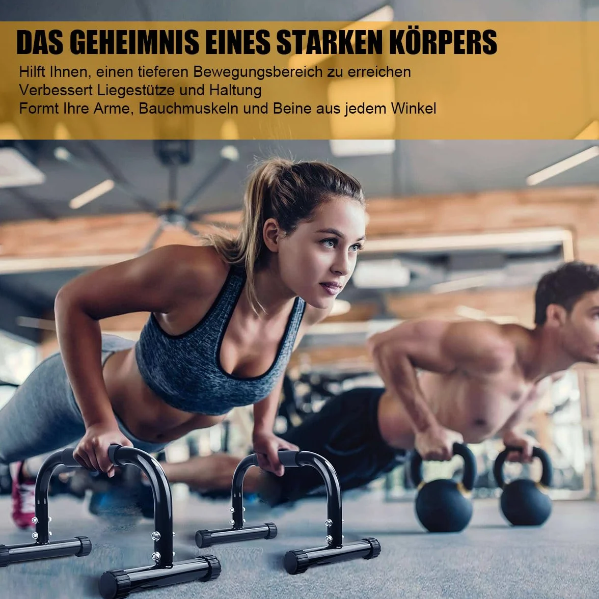 AmazeFan Parallettes Bars, Push Up Bars Trening siłowy do postawienia na rękach, pełna plansza i dipy, kalisteniczna, gimnastyczna, [42 x 25 x 25 cm] uchwyt do stojaków push up do ćwiczeń podłogowych