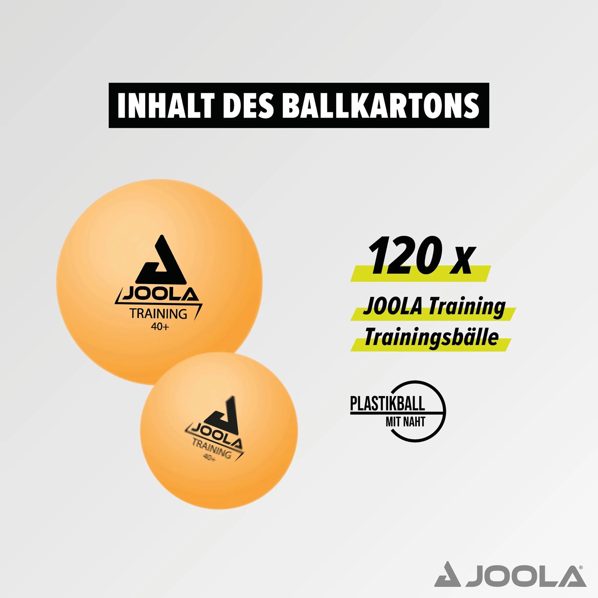 JOOLA 44280 Unisex – trening dla dorosłych 40+ piłek do tenisa stołowego, 120 szt., pomarańczowe, rozmiar uniwersalny
