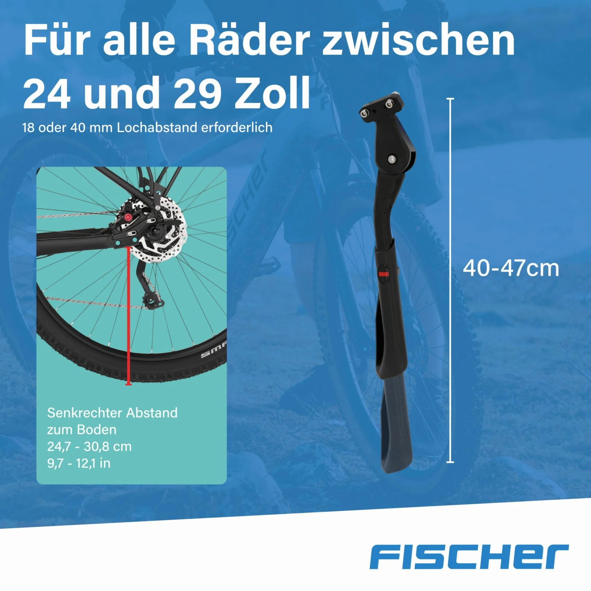 Fischer stojak rowerowy z regulacją wysokości, do kół od 24 do 29"
