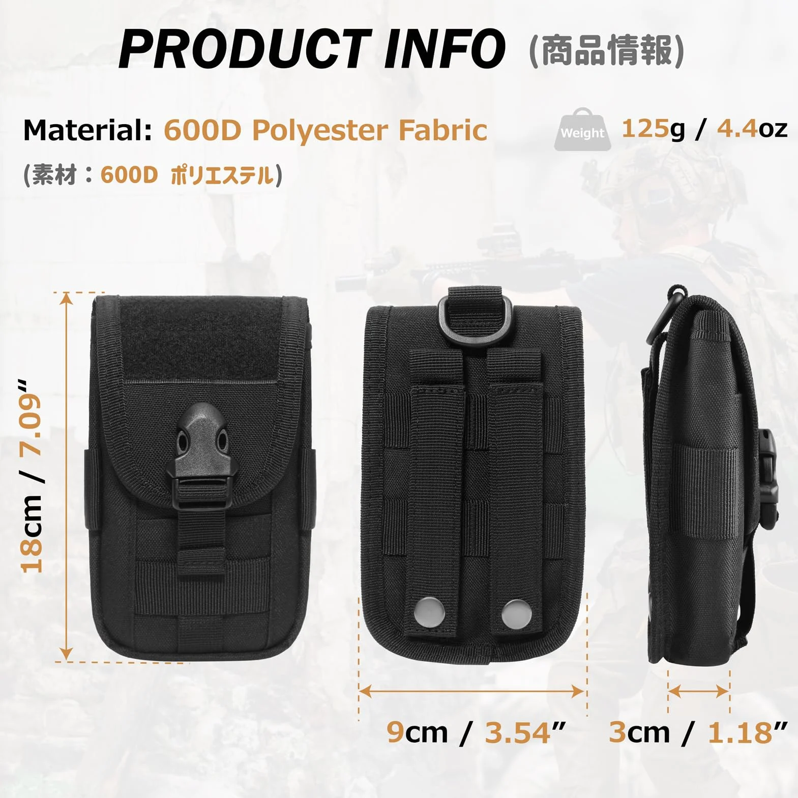 Azarxis Taktyczna torba EDC, Molle Pouch, torba wojskowa, torba na telefon komórkowy, kompaktowa torba na kemping, wędrówki, jazdę na rowerze, wspinaczkę