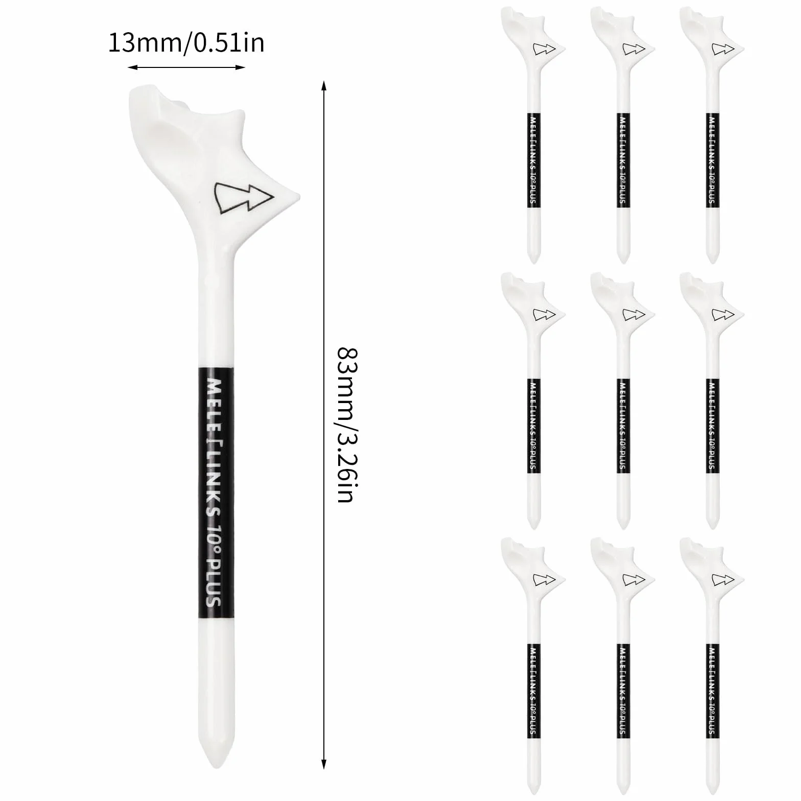 10 sztuk trójniki golfowe, plastikowe koszulki golfowe 83 mm, plastikowy symulator golfowy, profesjonalne akcesoria do treningu golfowego, trawnik na zewnątrz pole golfowe