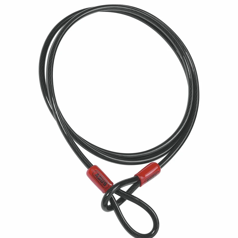 ABUS Cobra 8 loop cable - linka stalowa pokryta tworzywem sztucznym - zabezpieczenie akcesoriów rowerowych i motocyklowych - długość 2 metry, grubość 8 mm