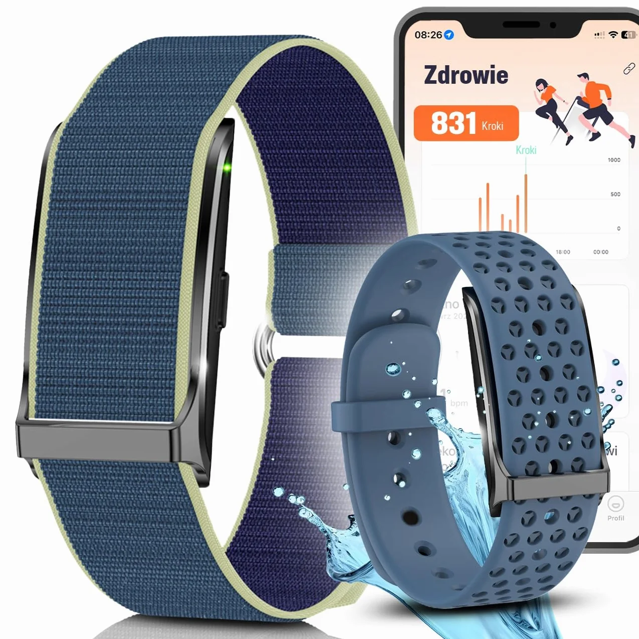 Inteligentna Opaska Smart Zdrowie Sport Powiadomienia - Aplikacja po Polsku