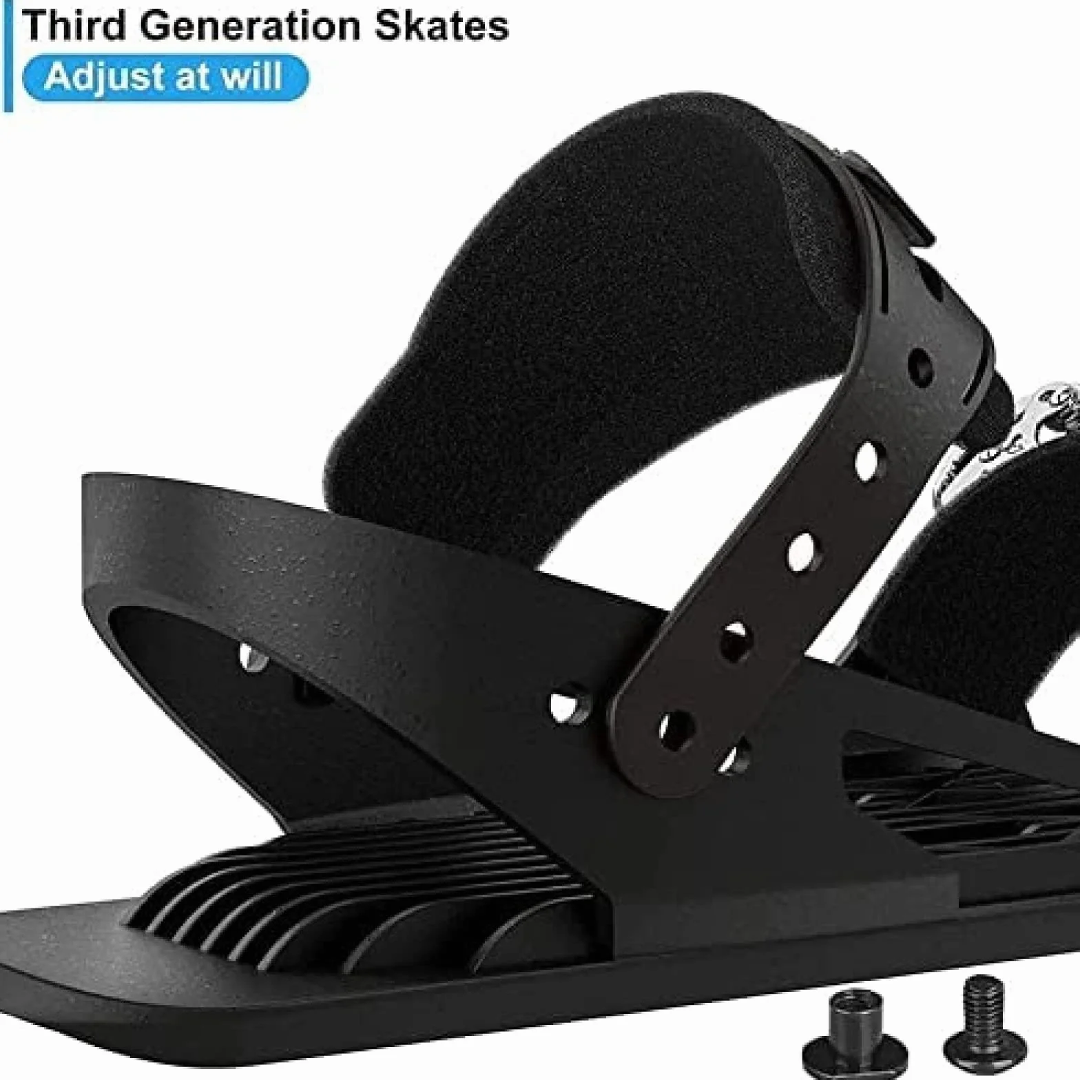 Mini Łyżwy Regulowane-antypoślizgowe Narty Dla Dorosłych Na Śnieg Skiboard Snowblades-uniwersalne Buty Narciarskie Na Sankach Snowboard,Czarny,Dorosły,Collector88