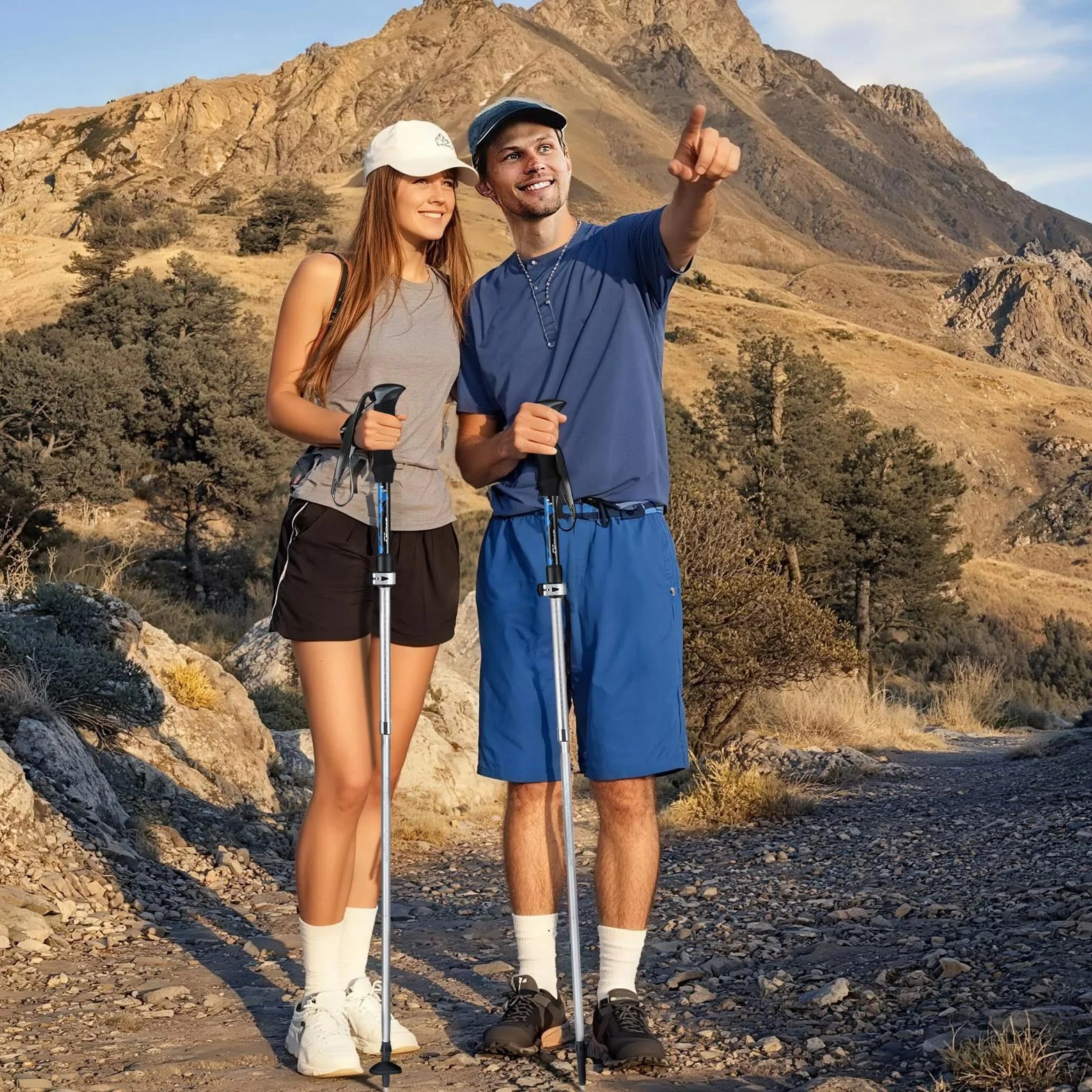 Aluminiowe kijki trekkingowe teleskopowe 110-130 cm do nordic walkingu
