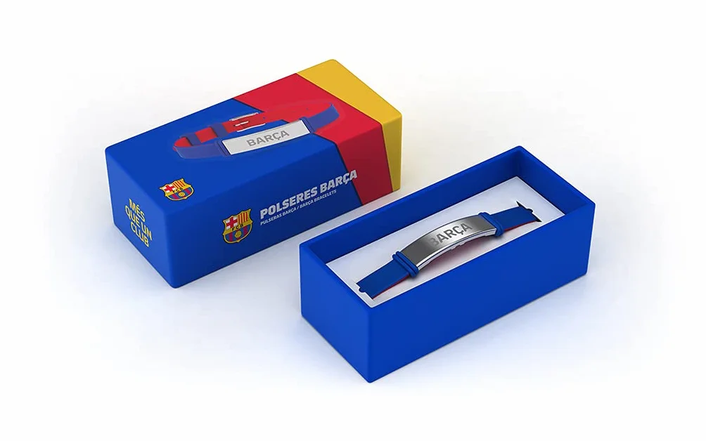Fashion Blue Barca Regulowana bransoletka dla mężczyzn, kobiet i dzieci | Bransoletka Barca z silikonu i stali nierdzewnej | Wspiera FCBarcelona oficjalnym produktem Culé | FCB,