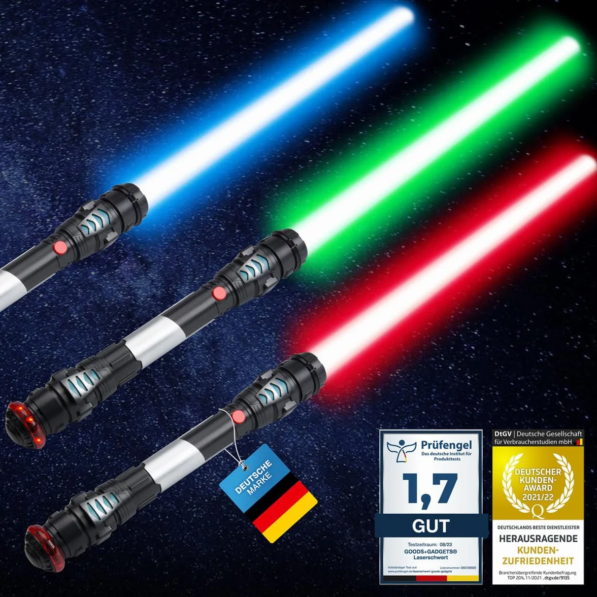 Miecz laserowy świetlny 108 cm dźwiękowy wibracyjny Zielona