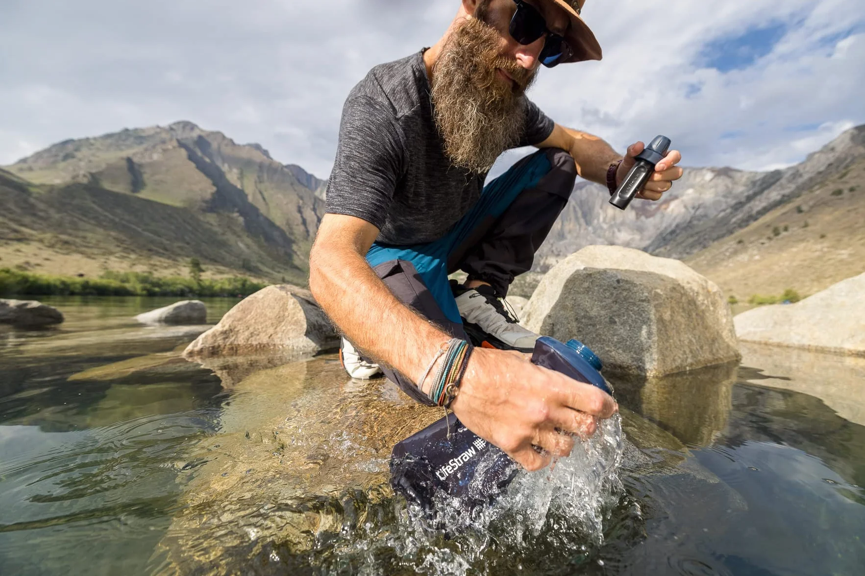 LifeStraw Peak Squeeze Bottle 650ml (grey)