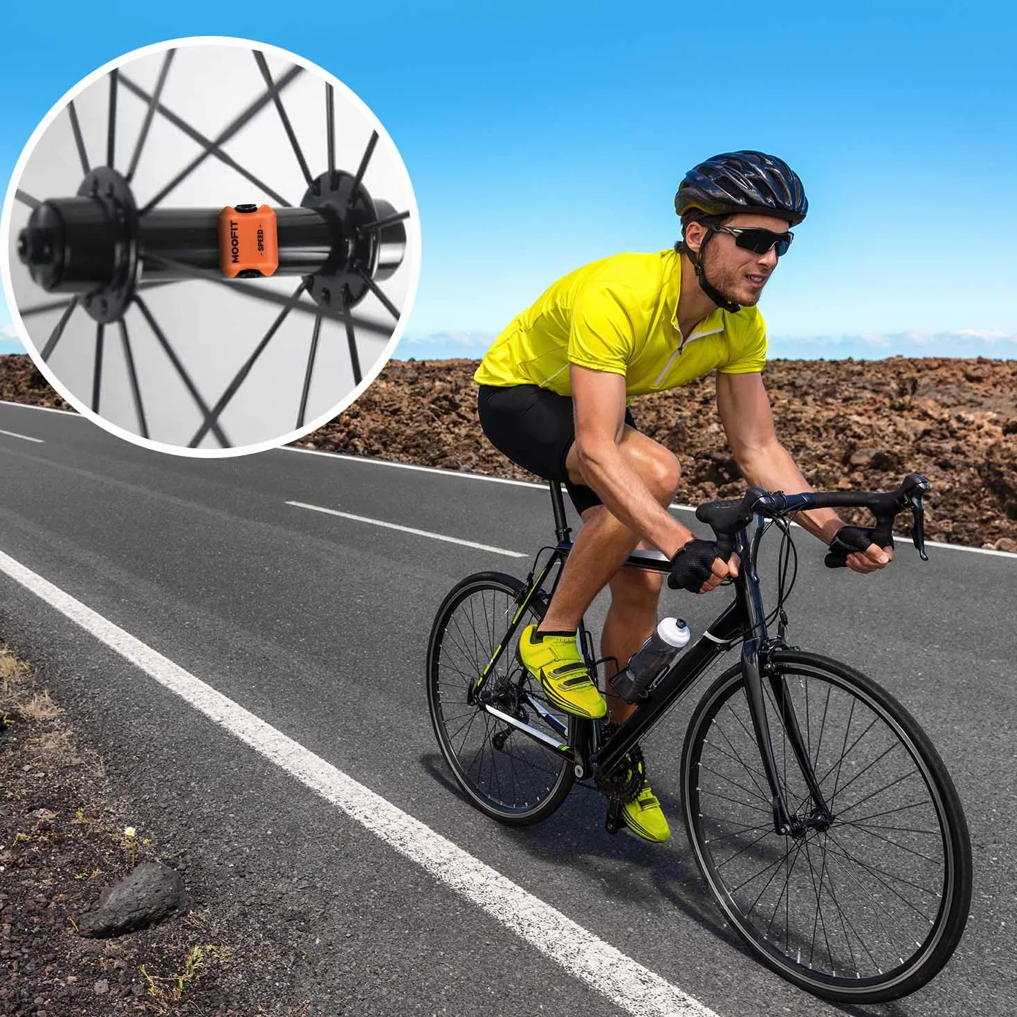 moofit CS8 czujnik prędkości rowerowej i czujnik rytmu, bezprzewodowa prędkość Bluetooth i ANT+, czujnik odległości i czujnik rytmu z wodoodporną technologią IP67, kolor pomarańczowy