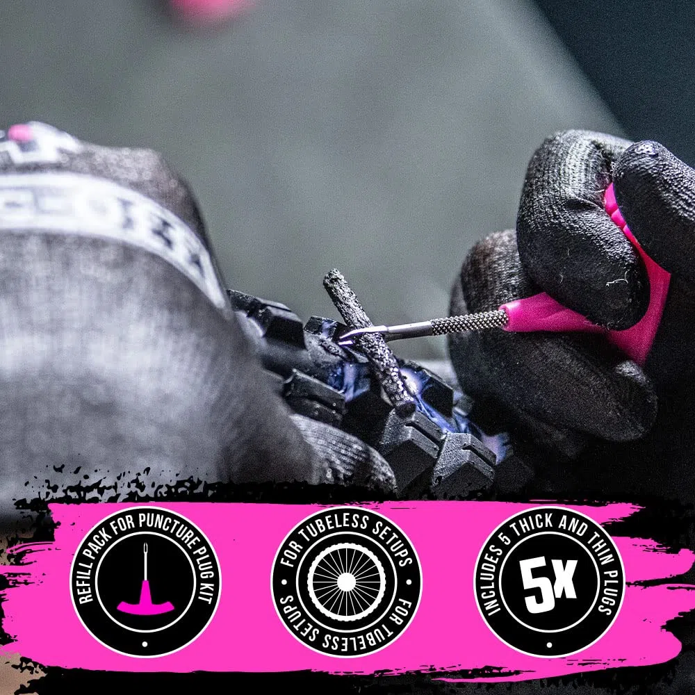 Muc-Off Puncture Plugs Refill Pack – Uzupełniający Zestaw Naprawczy do Opon Bezdętkowych – Pakiet Zawiera Wkłady Naprawcze do Opon – 10 Pasków Naprawczych do Użytku z Narzędziem Naprawczym